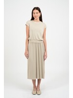 elle grey Elegant Knit Pleated Midi Skirt - 5129ESC