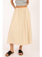 elle grey Waist Elastic Flare Long Skirt - 5131ESC