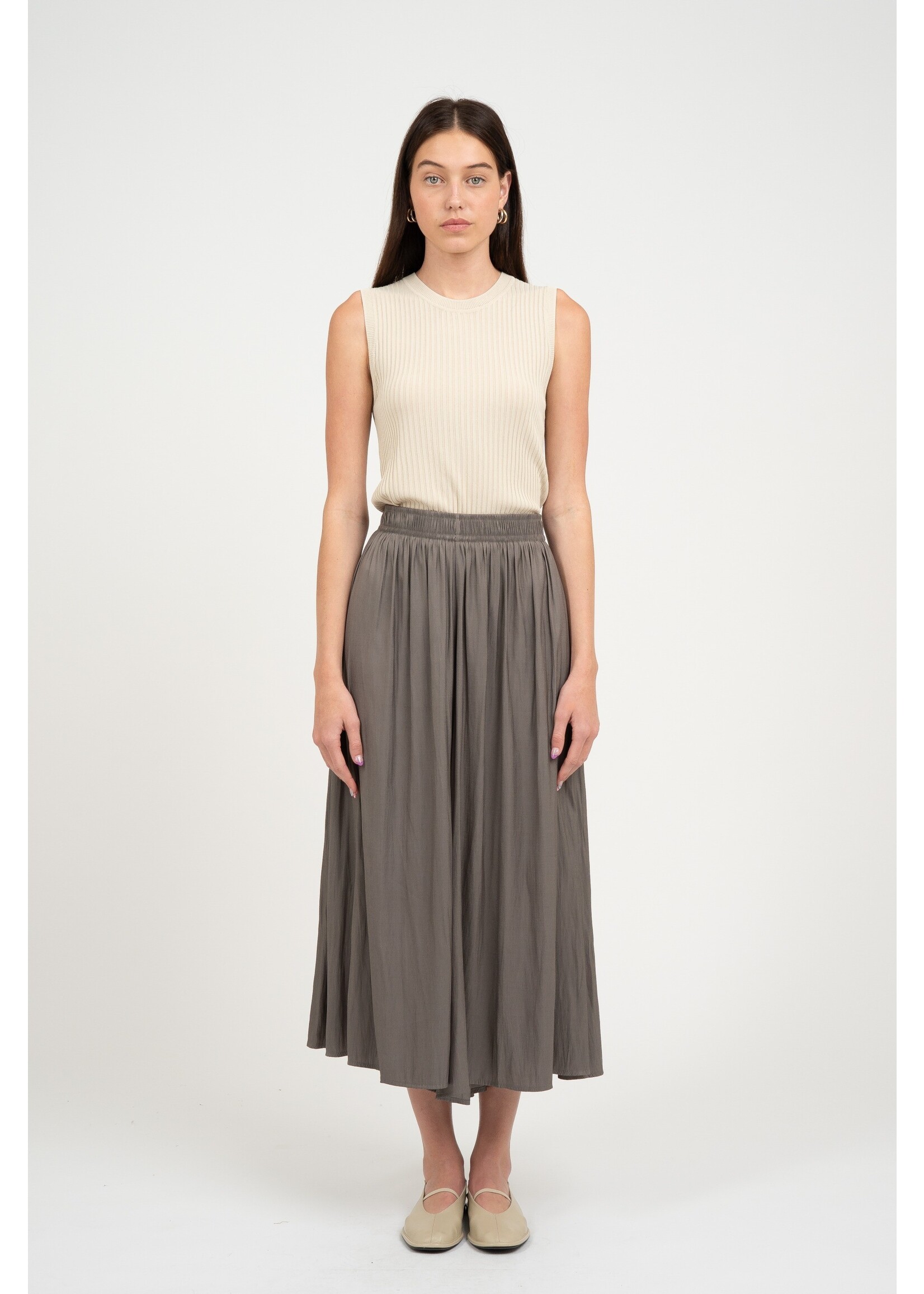 elle grey Flowy Wide Leg Palazzo Pants - 5133EPC