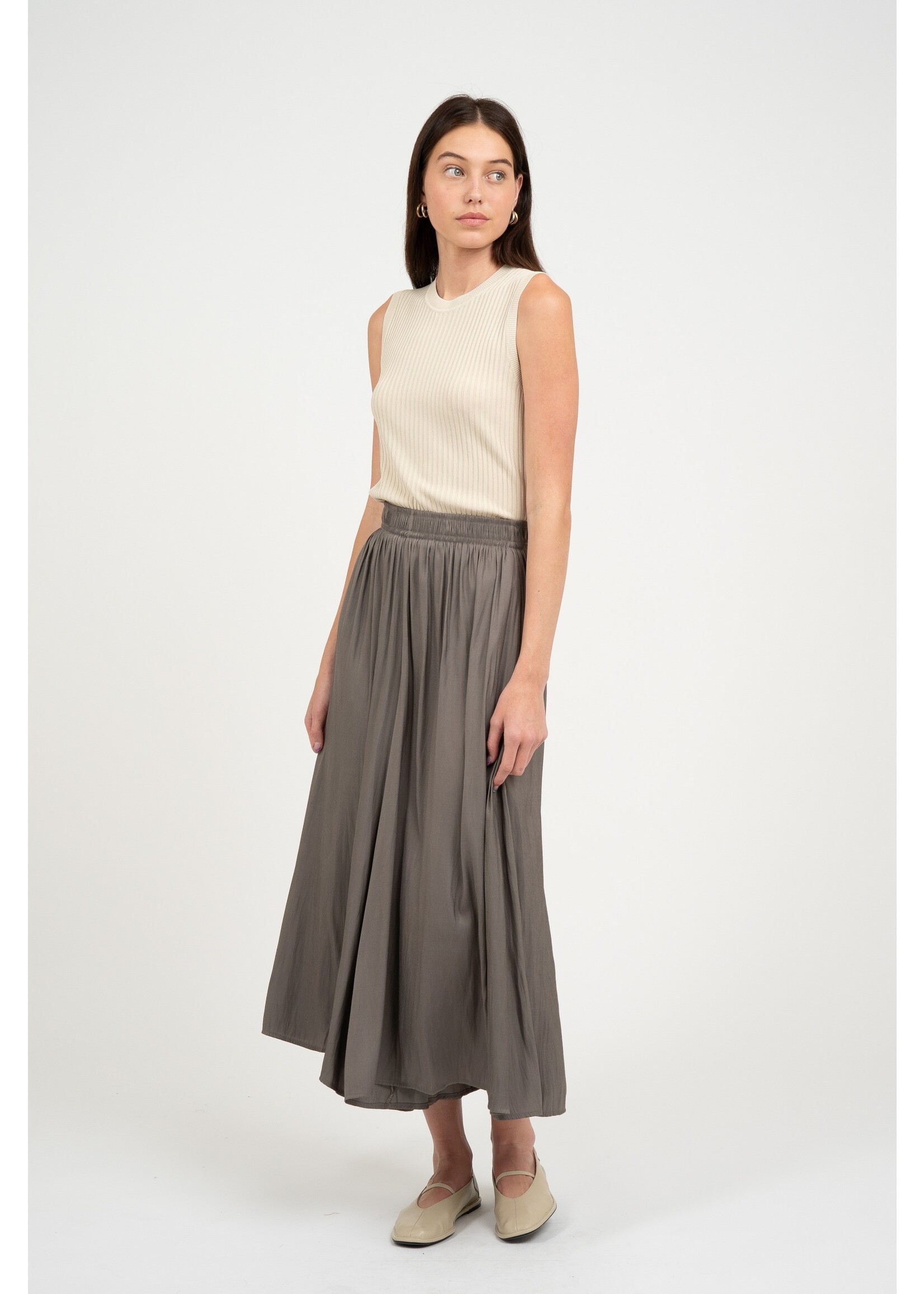 elle grey Flowy Wide Leg Palazzo Pants - 5133EPC