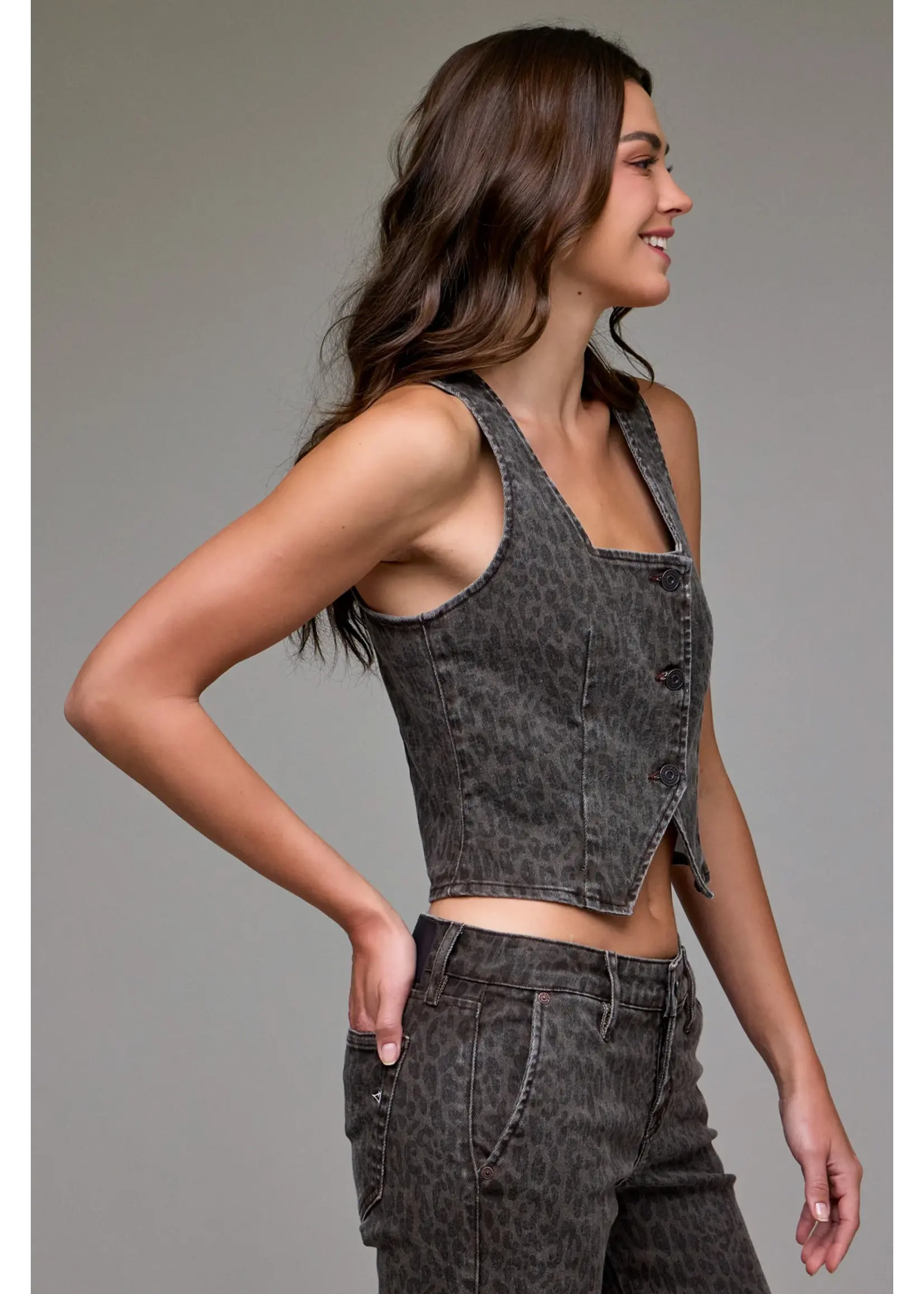 Hidden Brown Cheetah Vest - HD298V-BCH