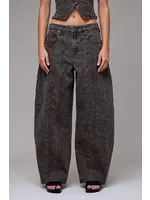 Hidden Sammie Cheetah Seamed Barrel Jean - HD9675BA-BCH