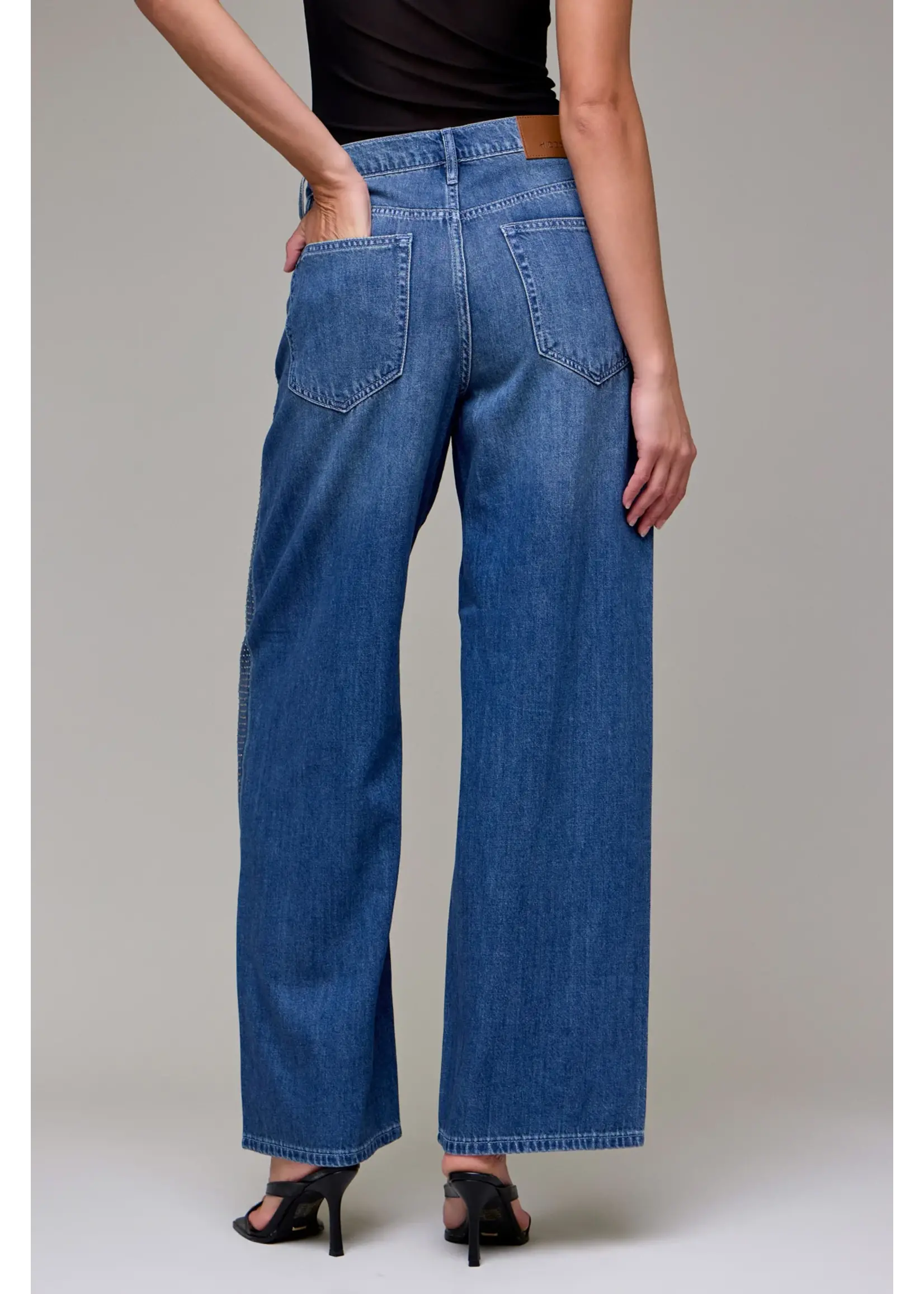 Hidden Alyx Rhinestone Embellished Oversized Baggy Jean - HD96110B-RHI