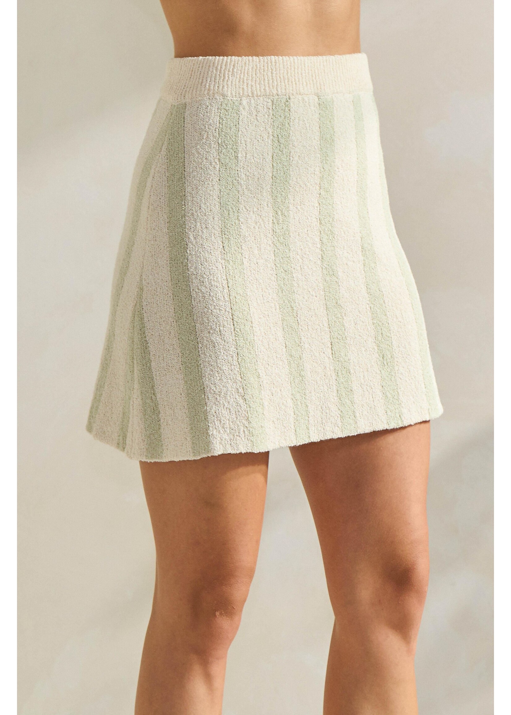 Able Wide Stripe Terry Sweater Set - AS1684