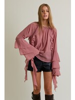 Le Lis Chiffon Ruffle Blouse with Bell Sleeve - PT6441