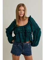 Le Lis Scoop Neck Ruffle Detail Blouse - ST2322