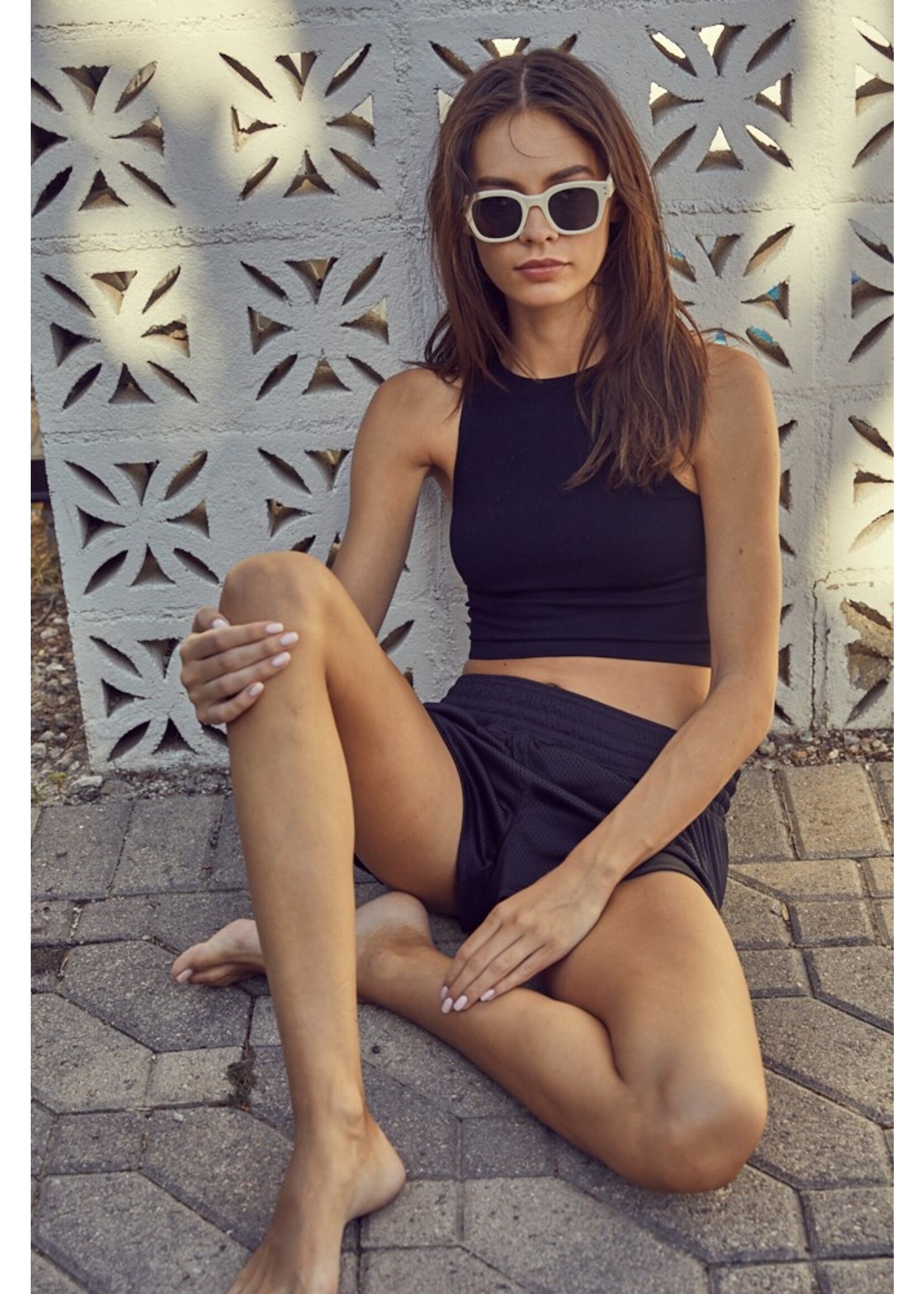 By Together Casual Crew Neck Crop Top Seamless - S1021N
