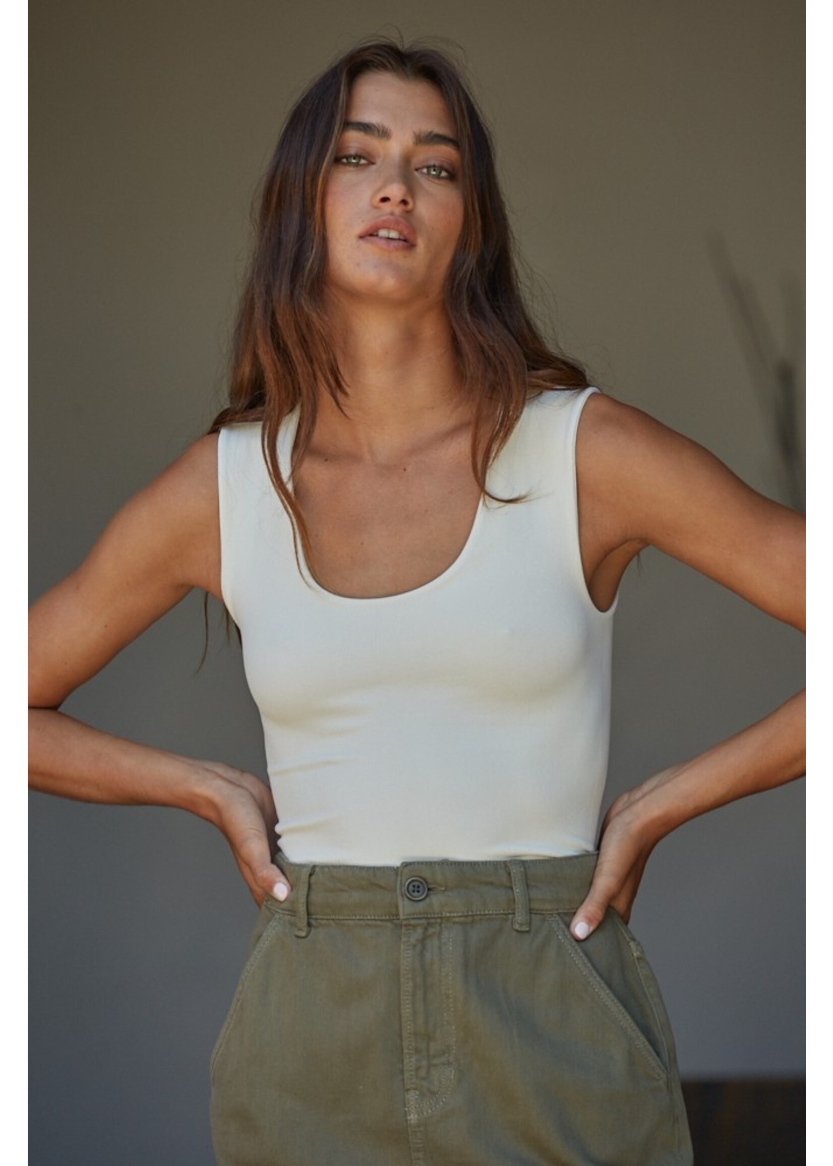 By Together Double Layered Full Length Seamless Tank - S1187N