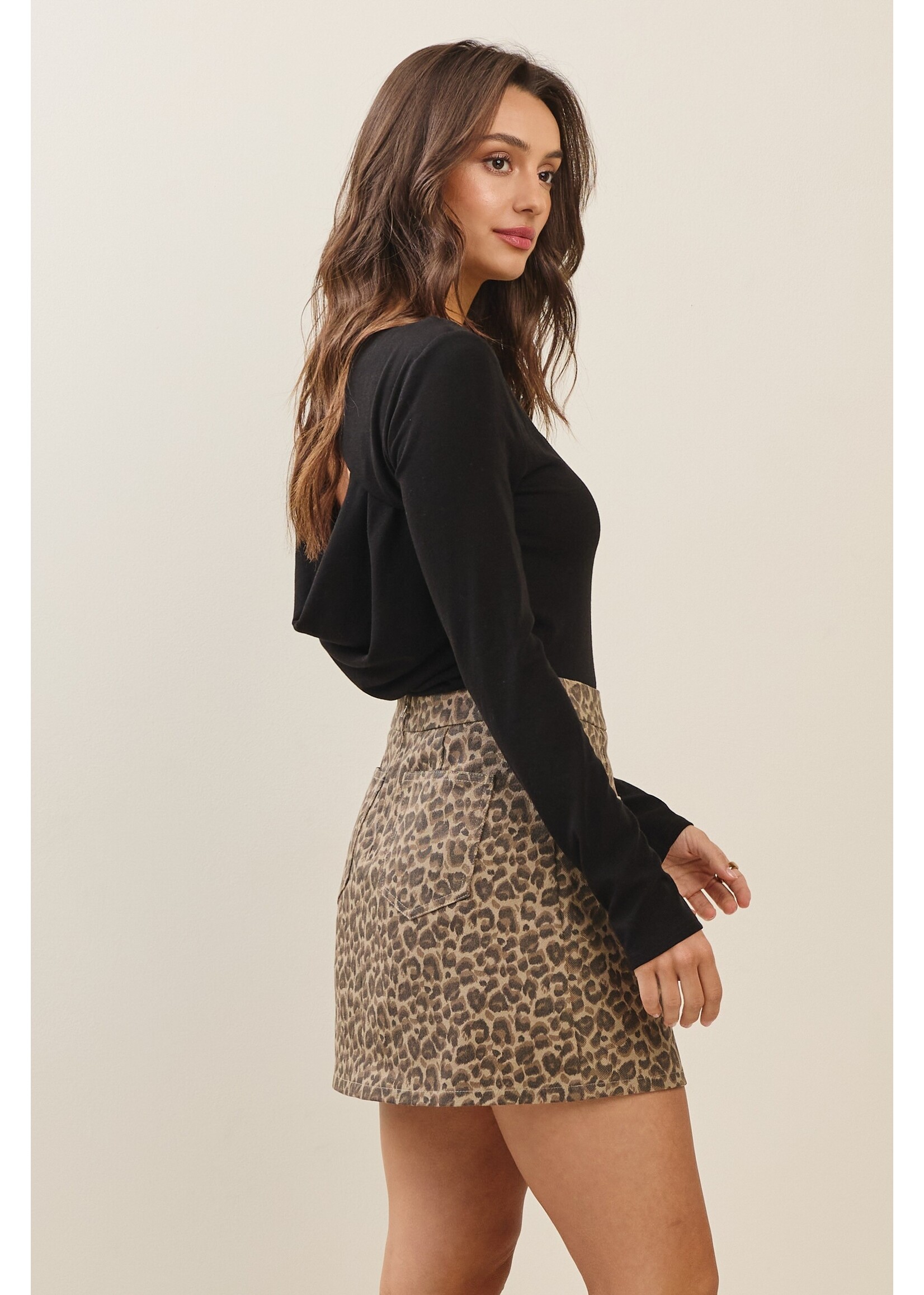 Able Open Back Cowl Detailed Knit Top - AT2456