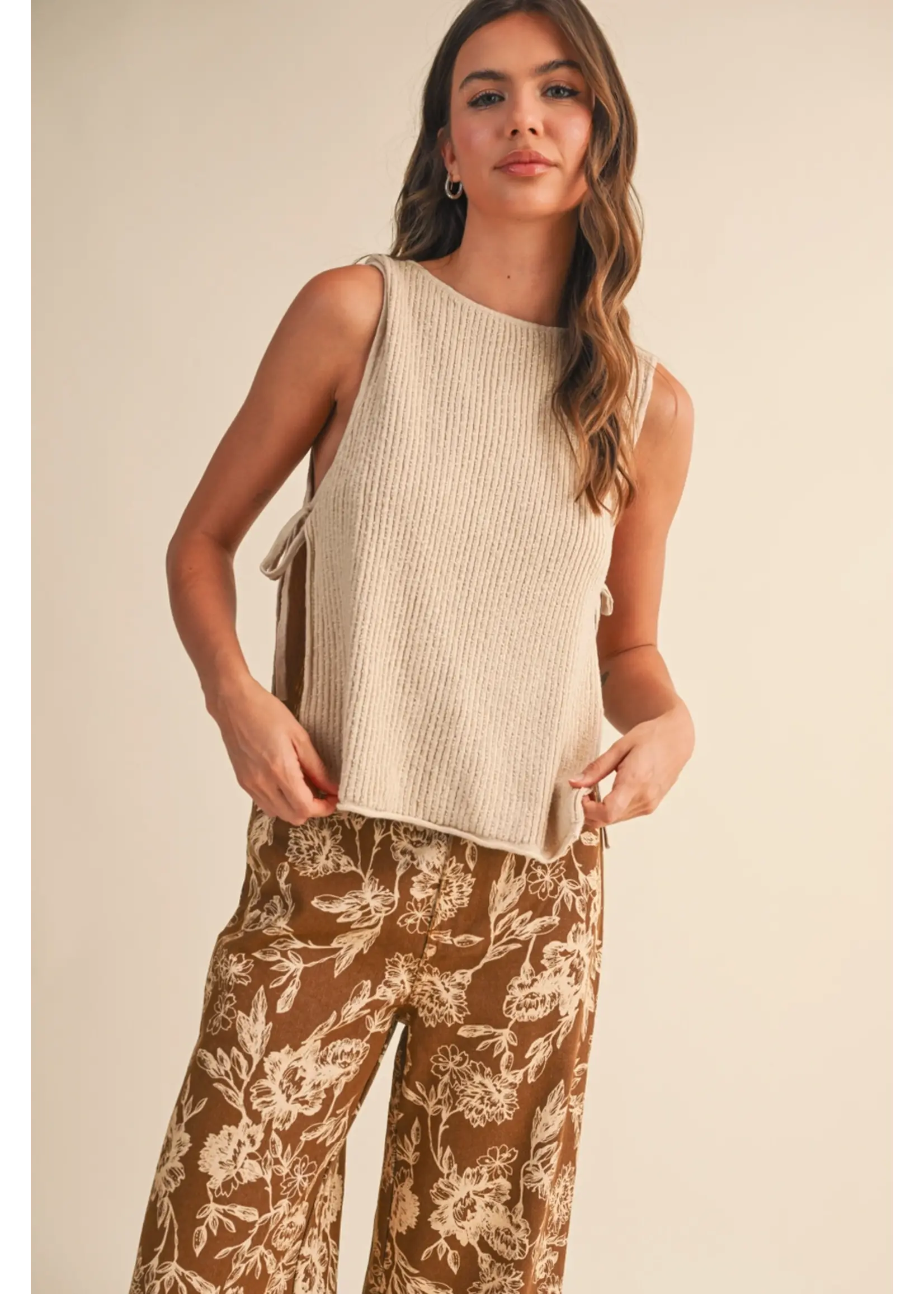 Twisted Sweater Top with Tied Open Side - IT4311 - Meo's Suite