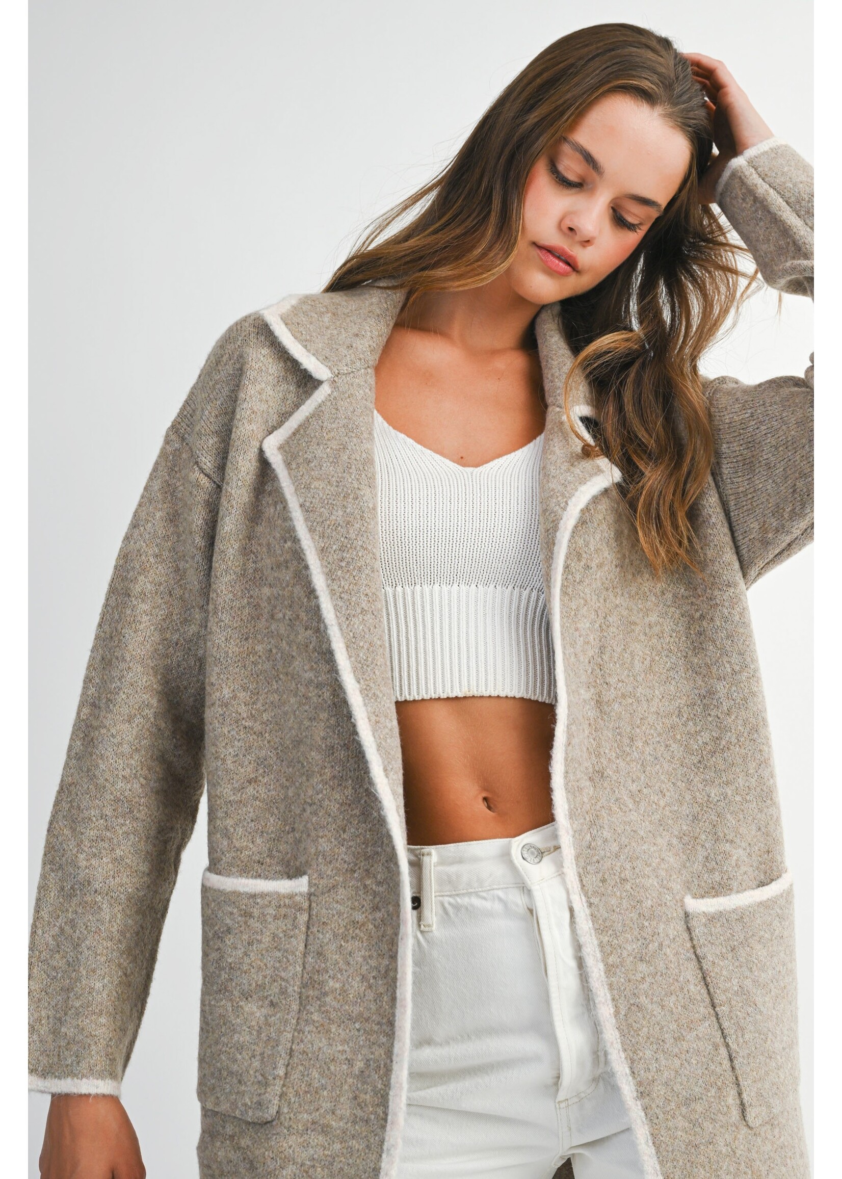 Mable Collar Sweater Jacket - MJK6540SS