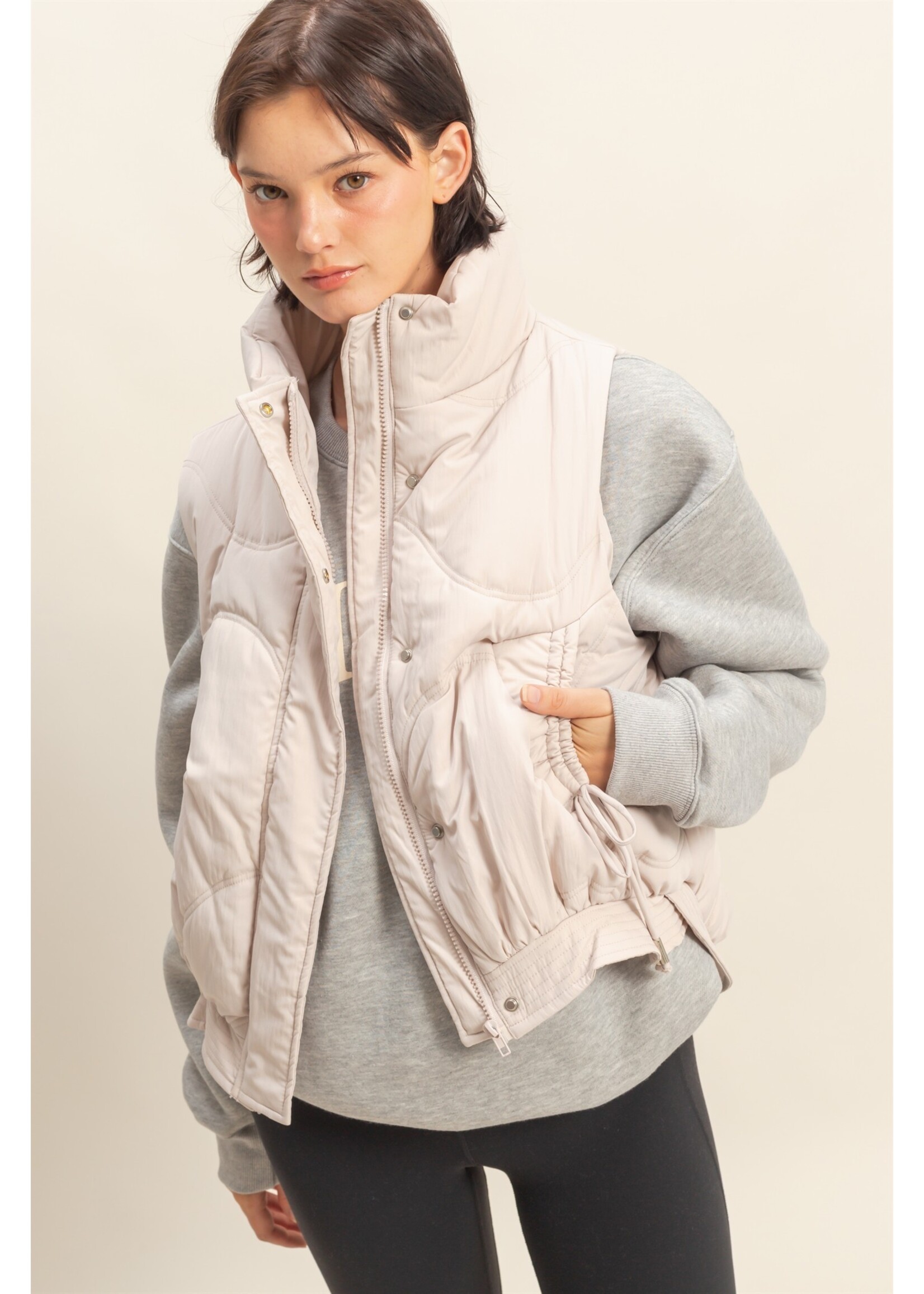 HYFVE High Neck Quilting Puffer Vest - HF25F026