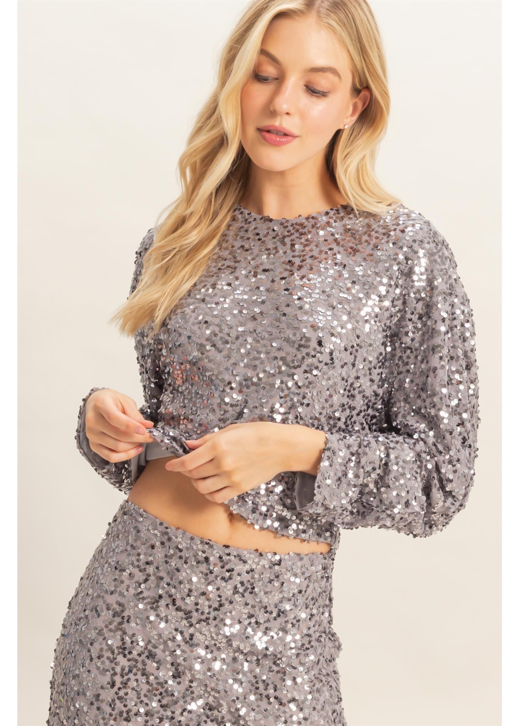 HYFVE Glamorous Sequined Long-sleeve Top - HF25F429