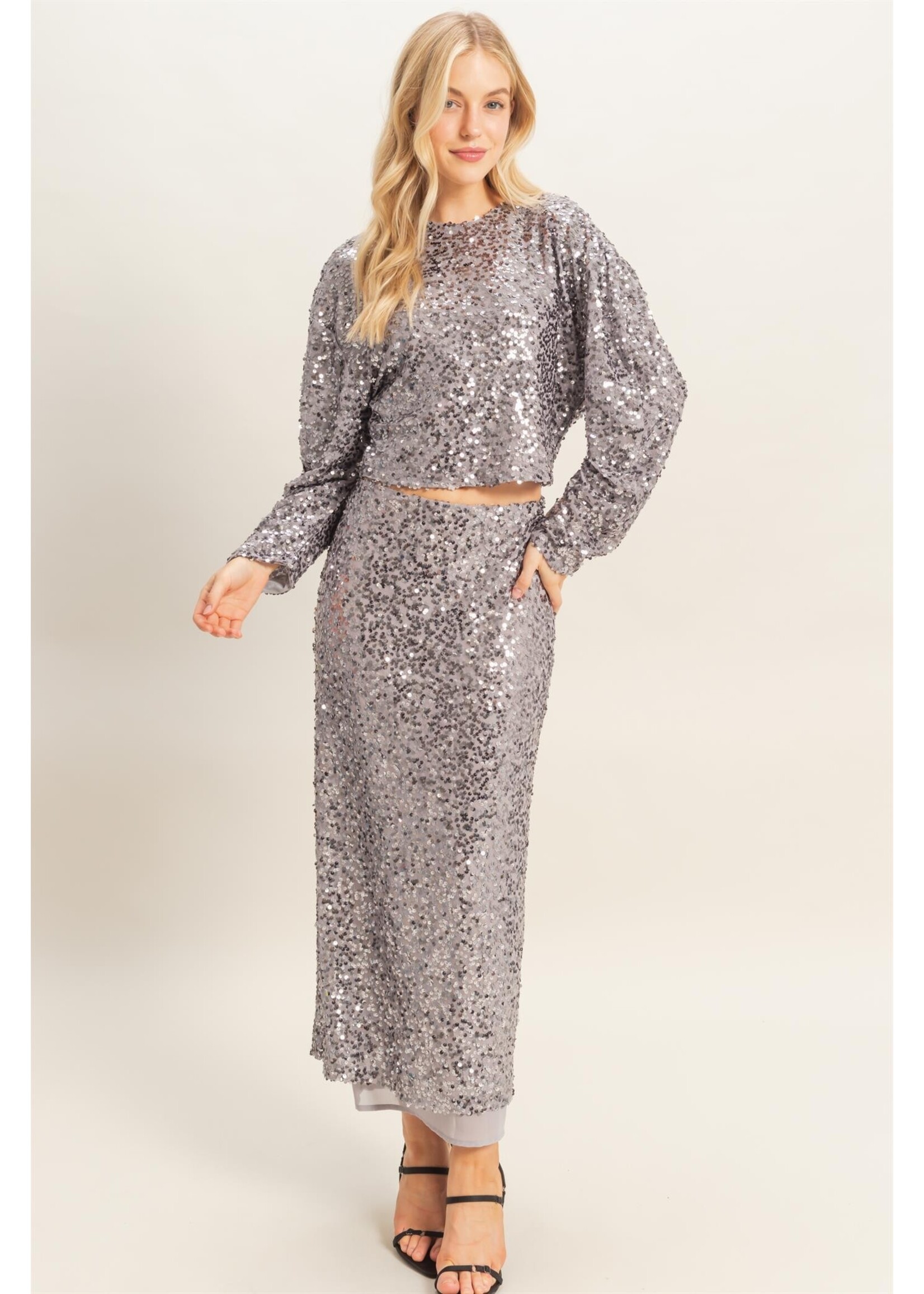 HYFVE Glamorous Sequined Long-sleeve Top - HF25F429