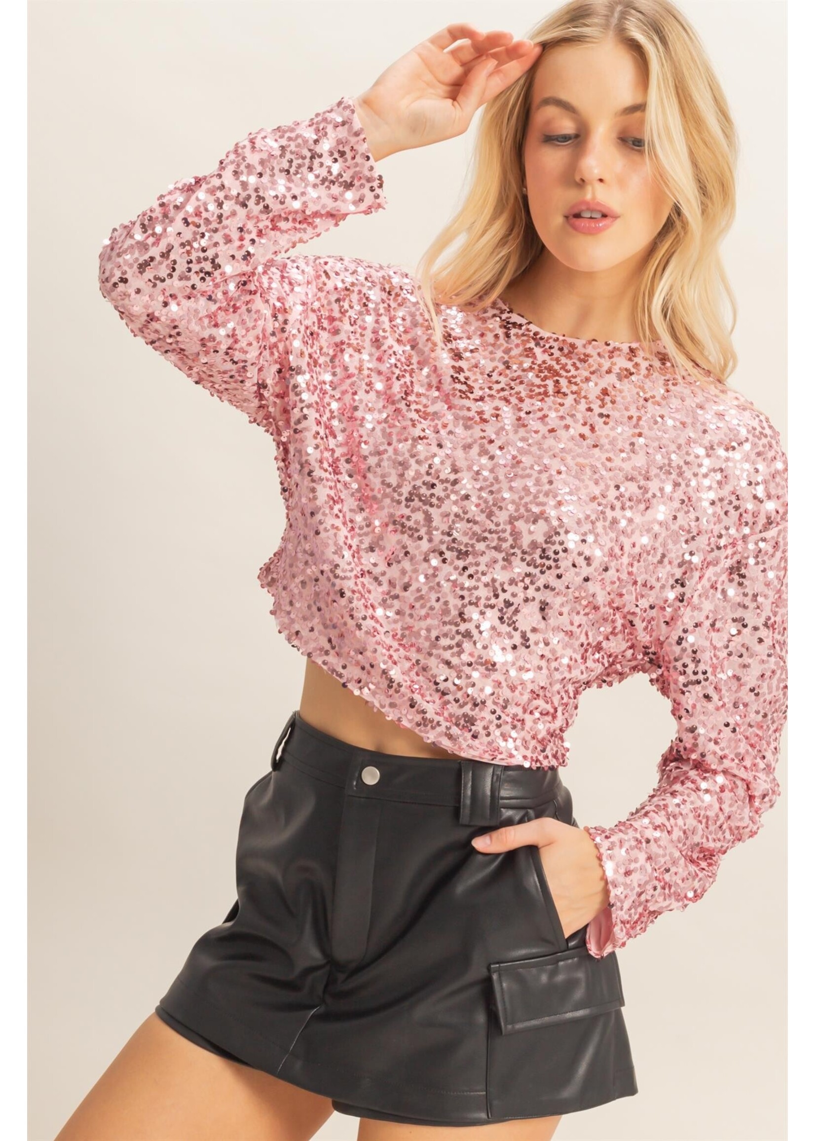 HYFVE Glamorous Sequined Long-sleeve Top - HF25F429
