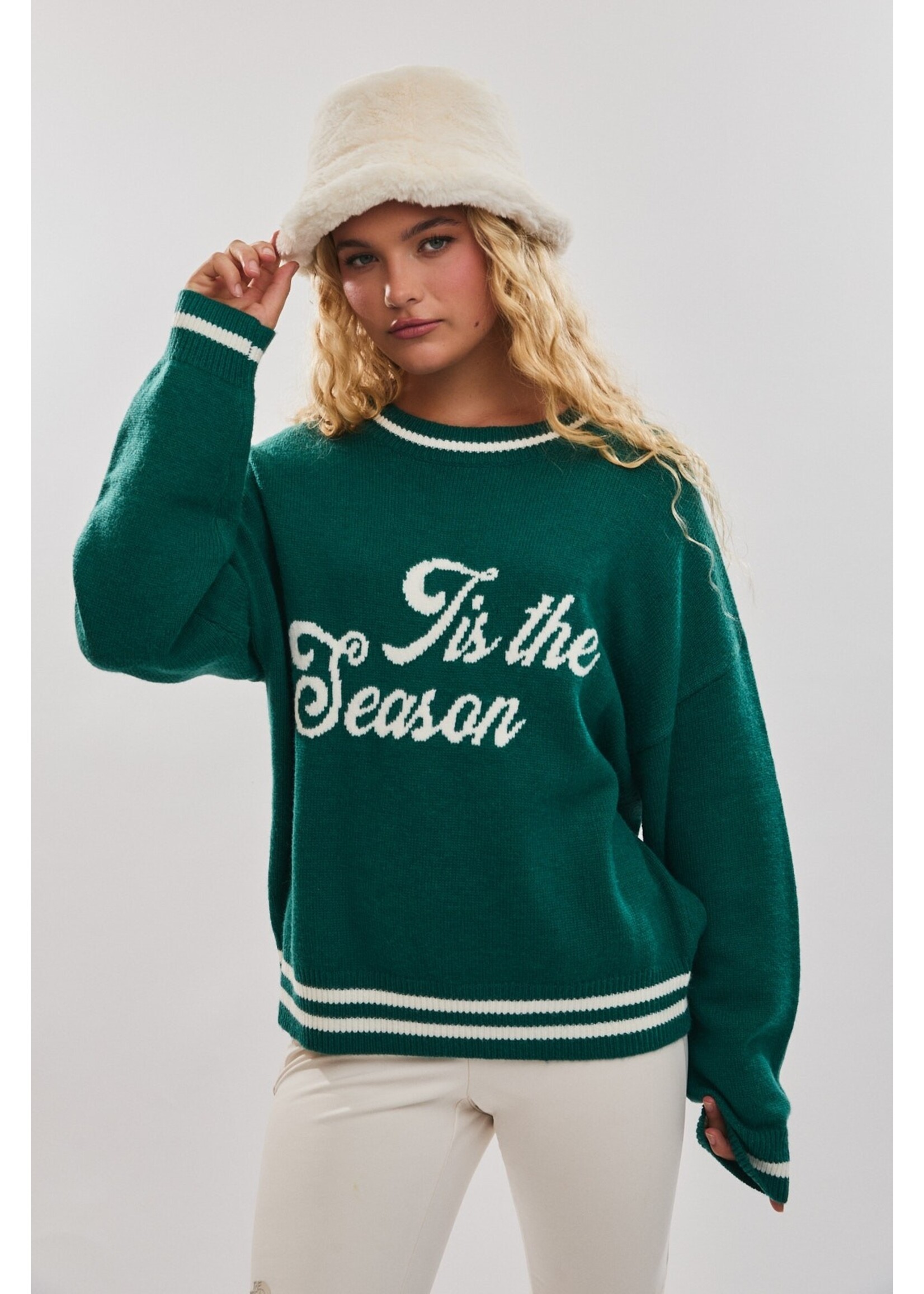 Le Lis "Tis the Season" Graphic Crew Neck Sweater - IWT5976