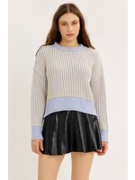 idem ditto Two-Tone Striped Oversized Sweater - J16030SW