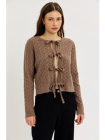 idem ditto Charming and Cool Cable Knit Bow-Tie Cardigan - H15845SW