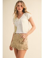 Klesis Short Sleeve Sweater Top - IT4233