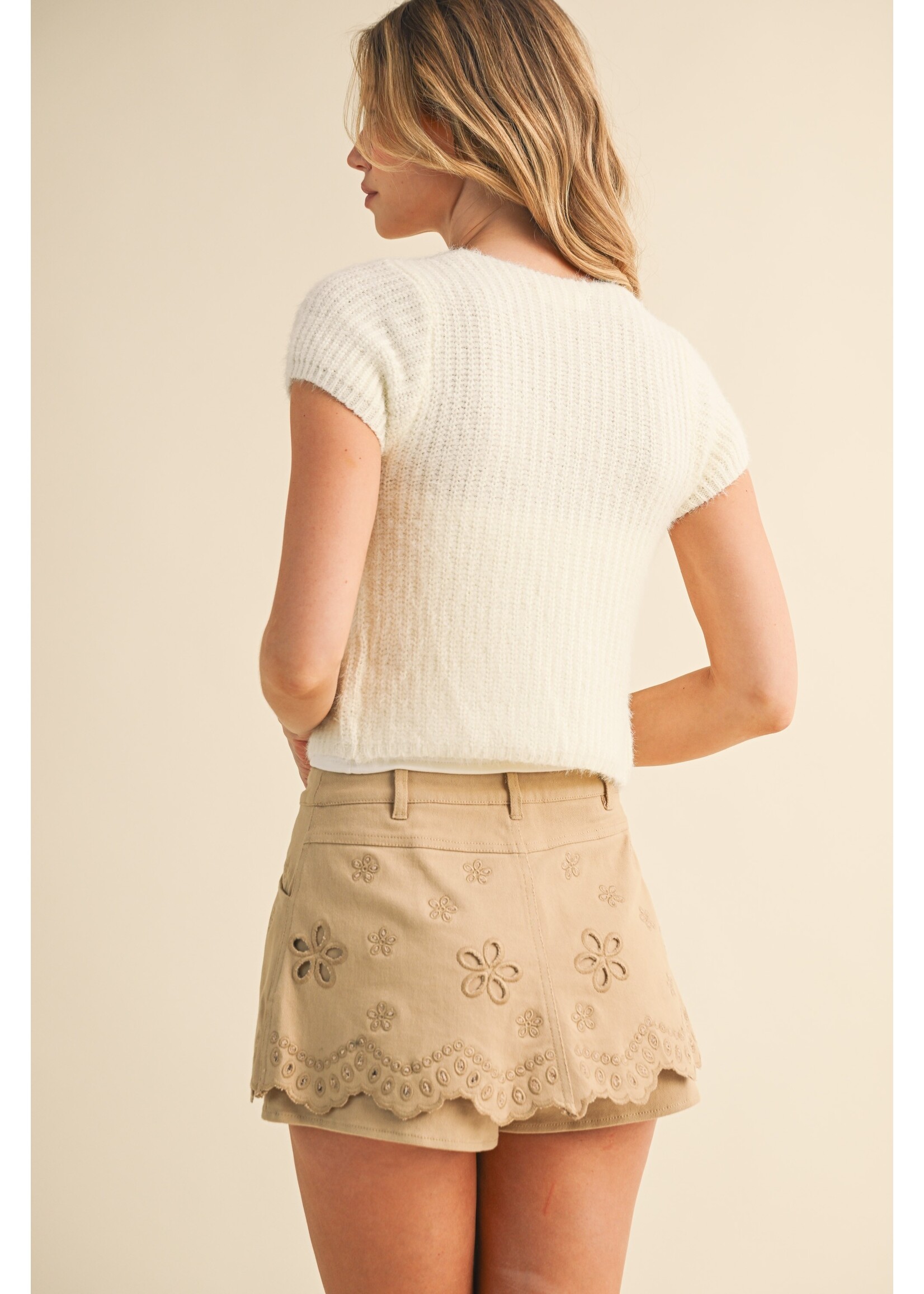 Klesis Short Sleeve Sweater Top - IT4233