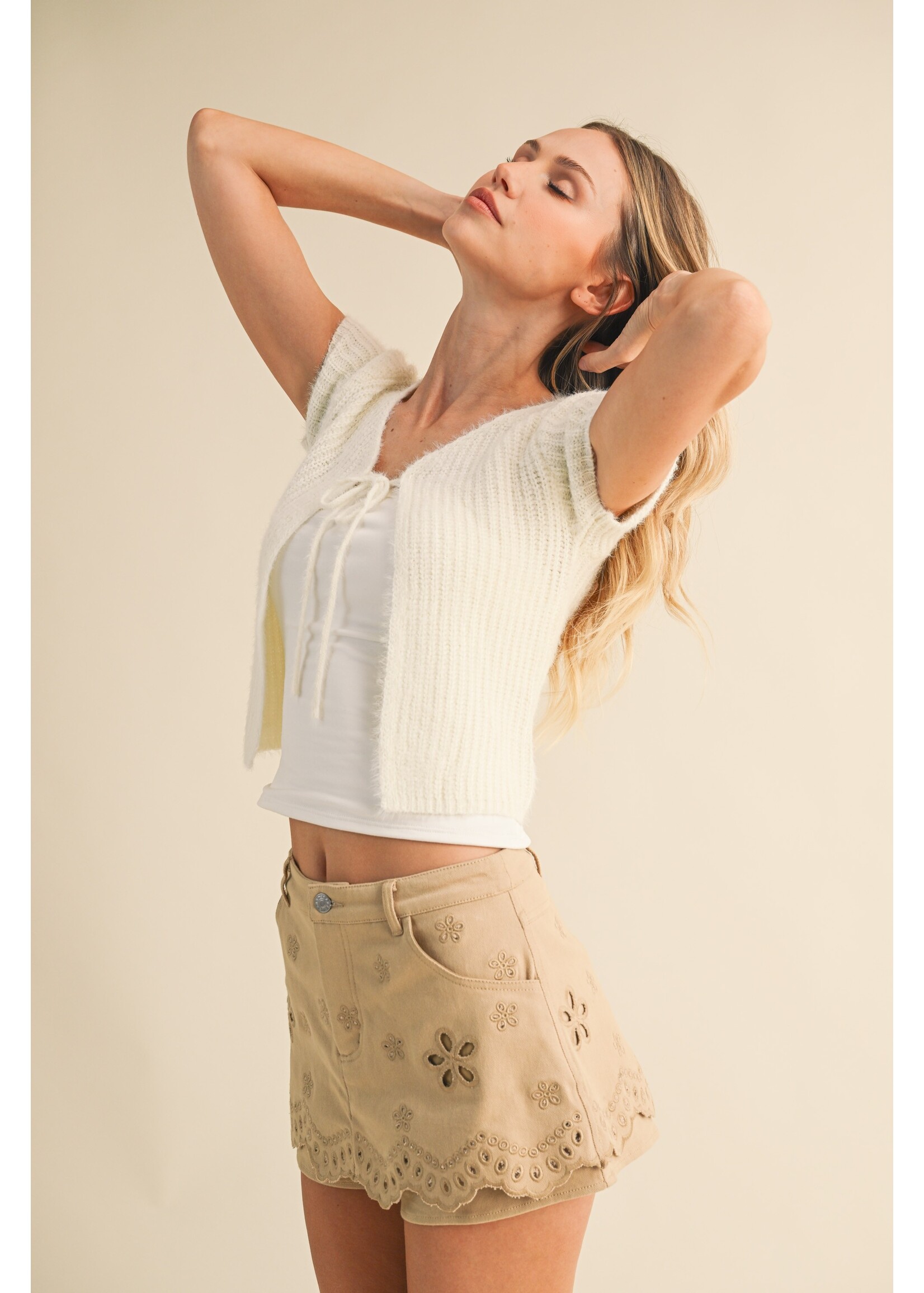 Klesis Short Sleeve Sweater Top - IT4233