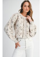 Mable Floral Jacquard Knit Cardigan Jacket - MJK6518