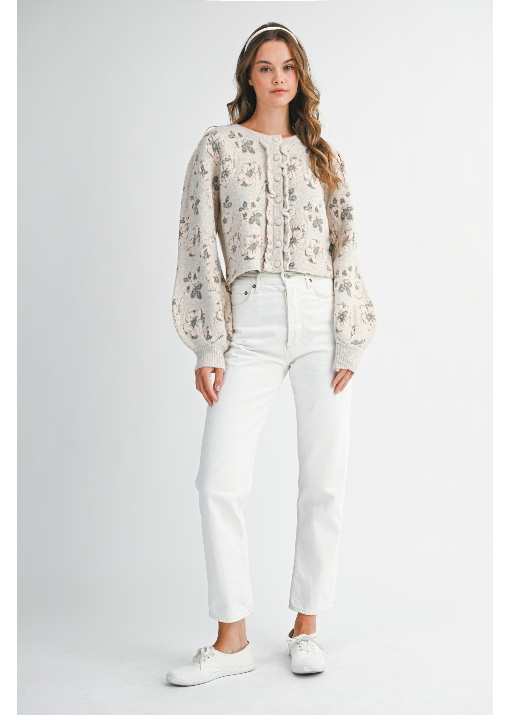 Mable Floral Jacquard Knit Cardigan Jacket - MJK6518