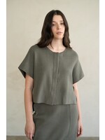 elle grey Hidden Button Closure Sleeveless Sweater Cardigan - 1629EJC