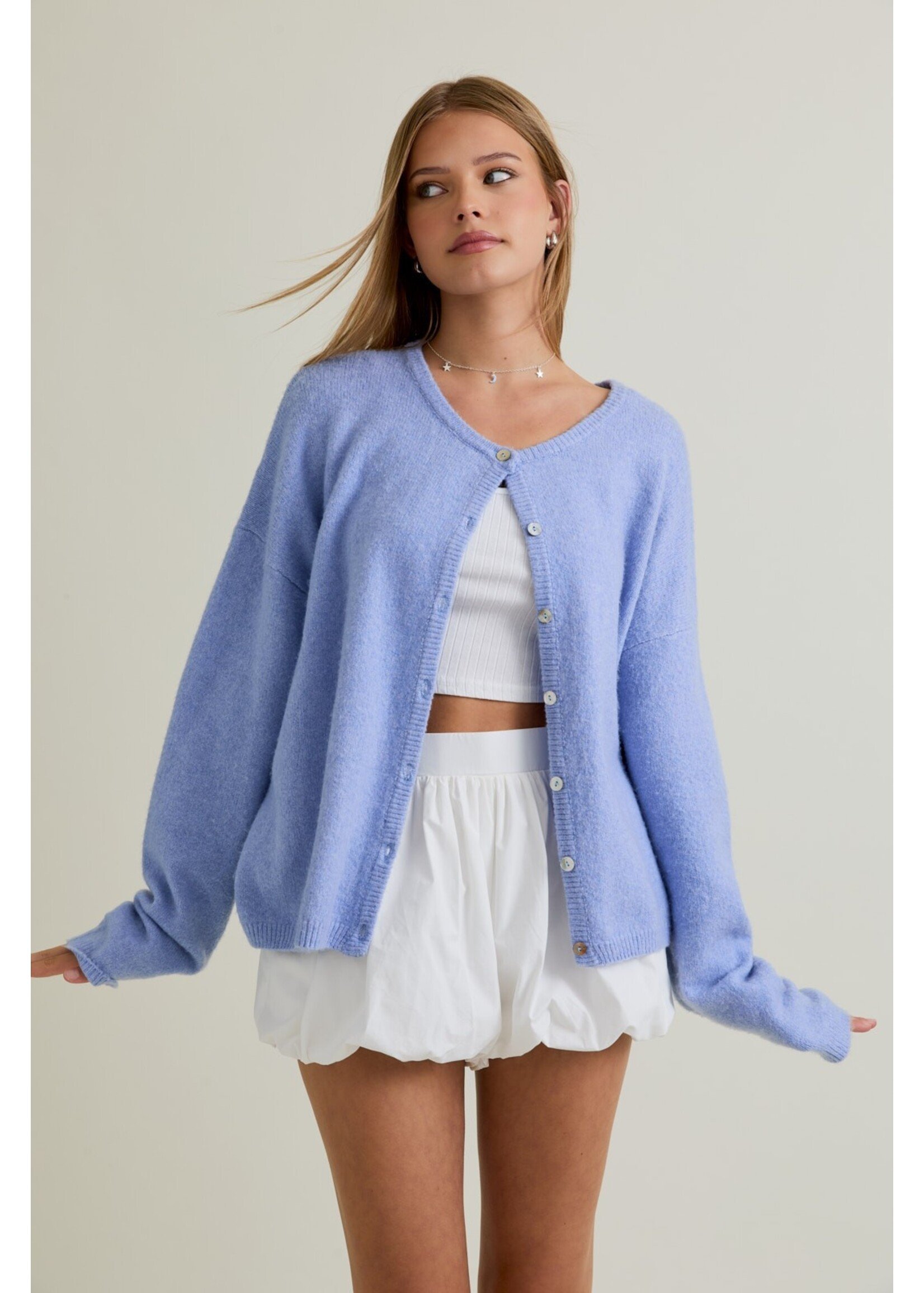 Le Lis Crew Neck Sweater Cardigan - IWJ5904