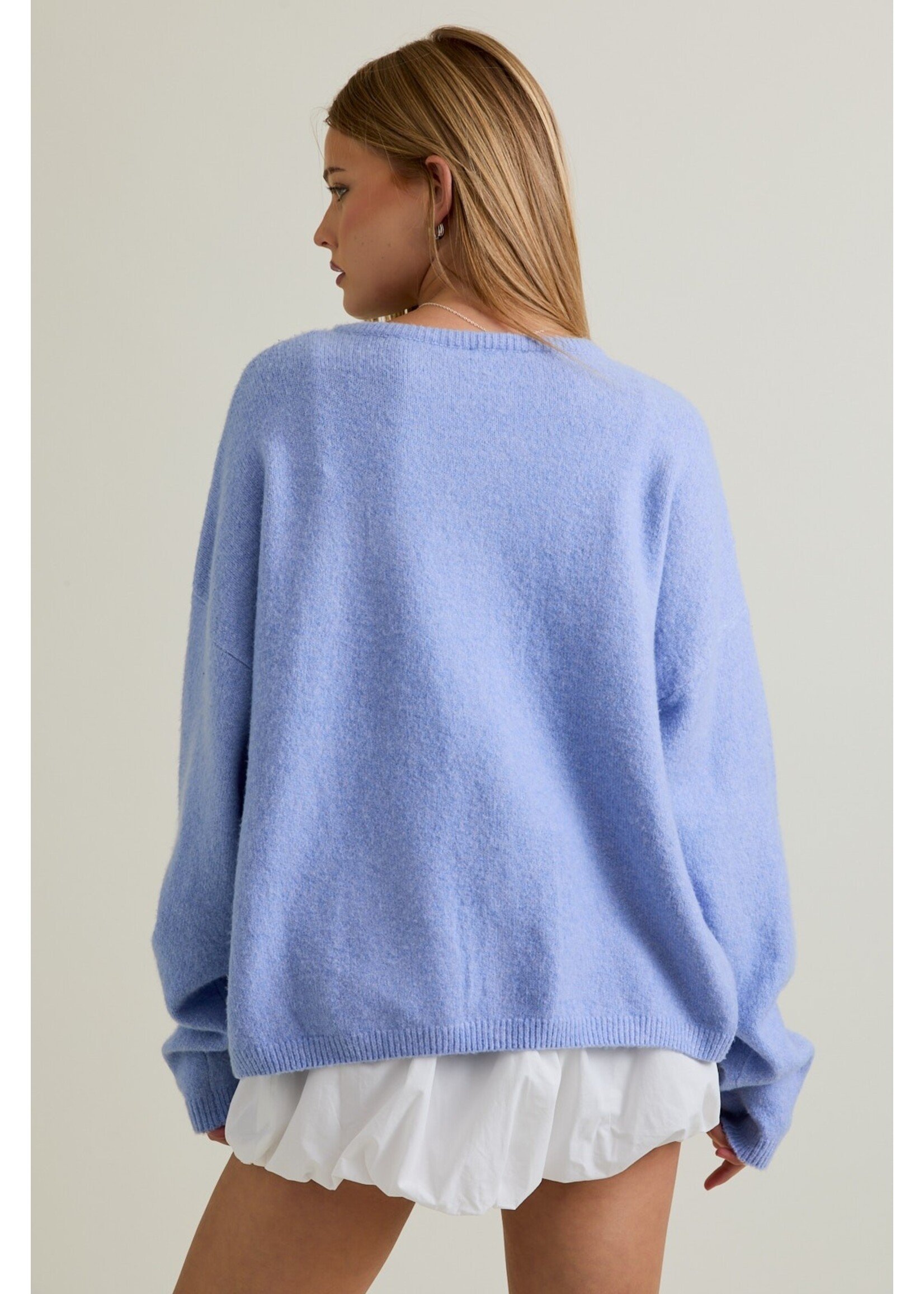 Le Lis Crew Neck Sweater Cardigan - IWJ5904