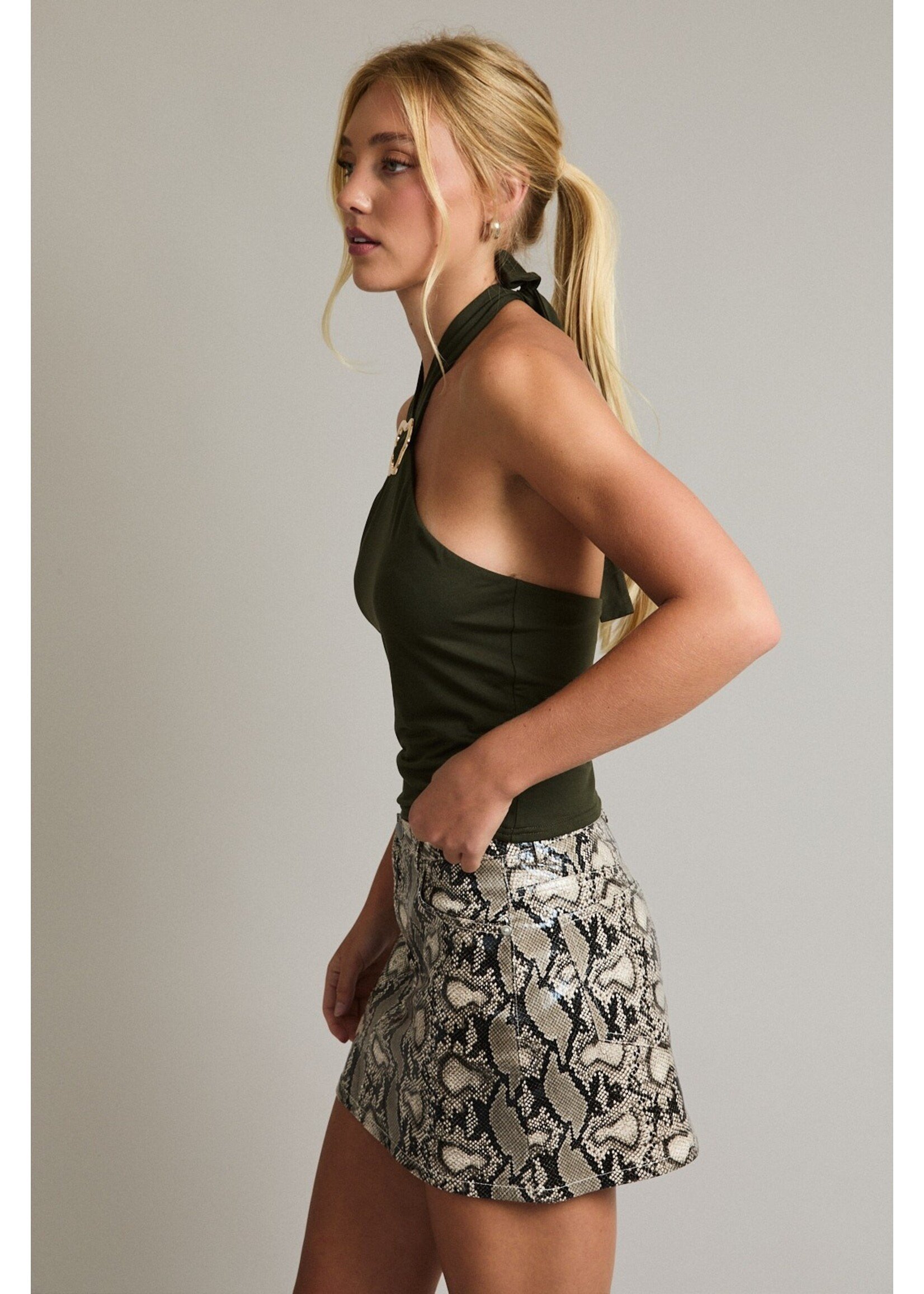 Le Lis Halter Neck Top with Trim - PT6893