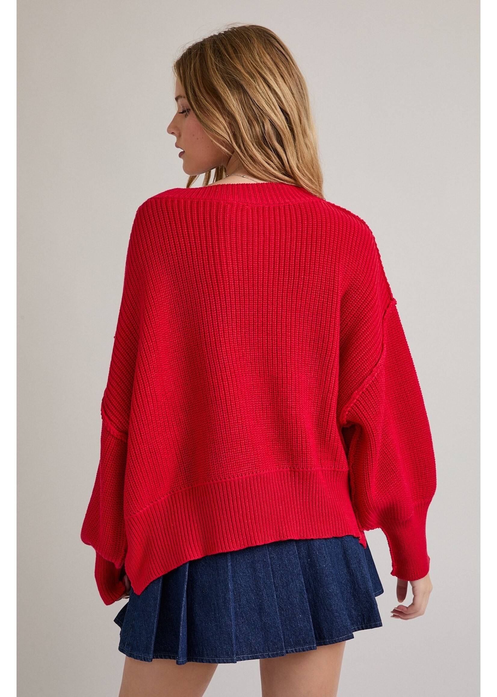 Le Lis Pullover Sweater with Mock Neckline - PWT6157