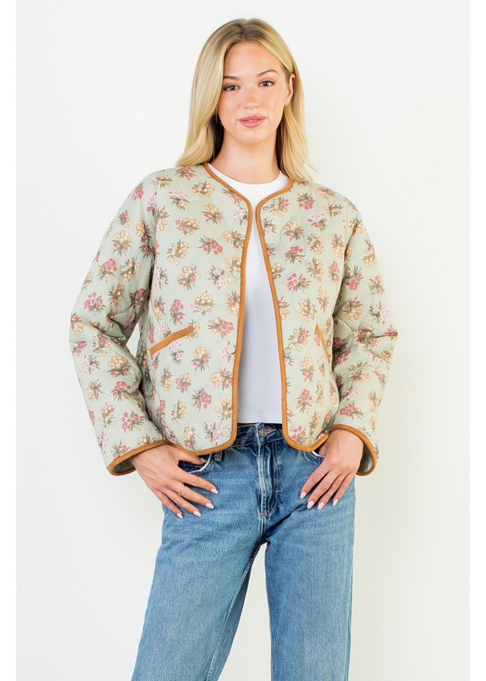 THML Floral Pattern Quilted Jacket - WCT3370-3
