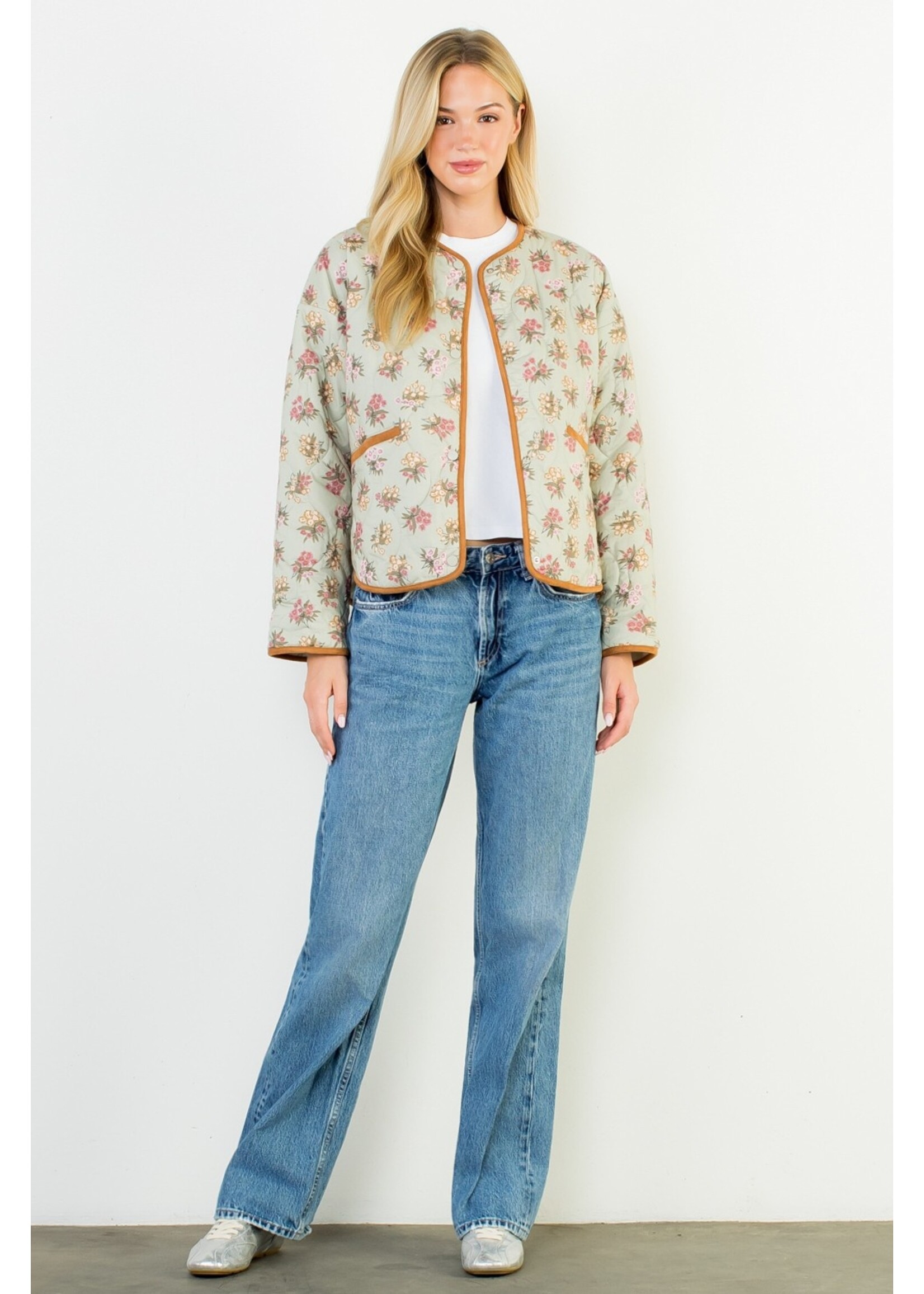 THML Floral Pattern Quilted Jacket - WCT3370-3