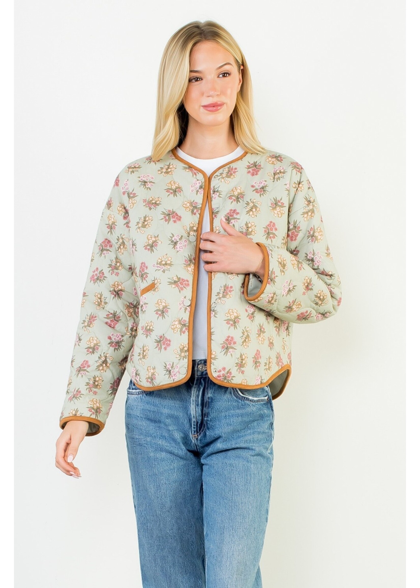 THML Floral Pattern Quilted Jacket - WCT3370-3