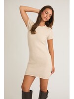 Le Lis Round Neck Soft Sweater Mini Dress - IWD5074
