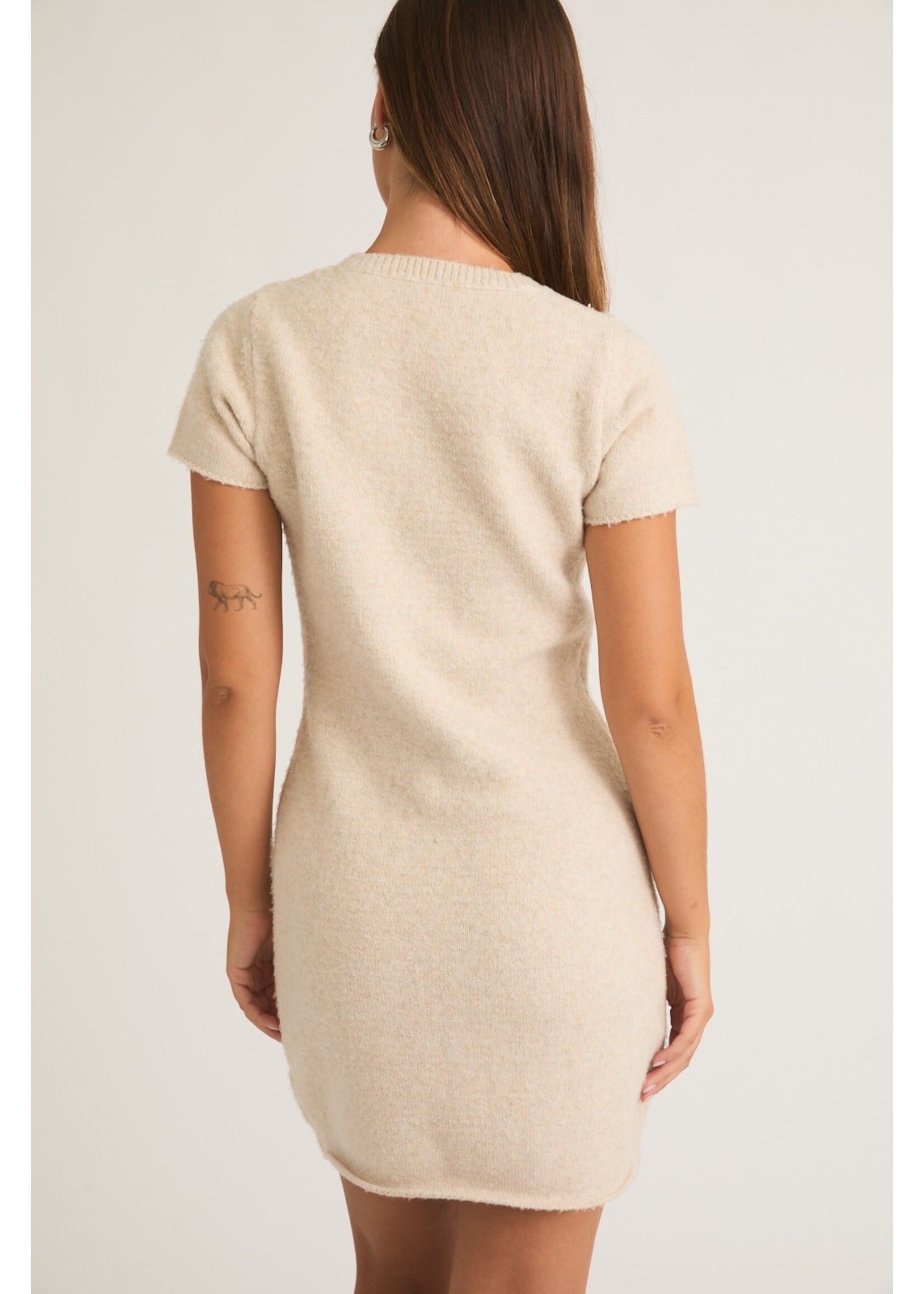 Le Lis Round Neck Soft Sweater Mini Dress - IWD5074