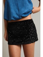 Le Lis Velvet Sequin Lowrise Mini Skirt - PS6646