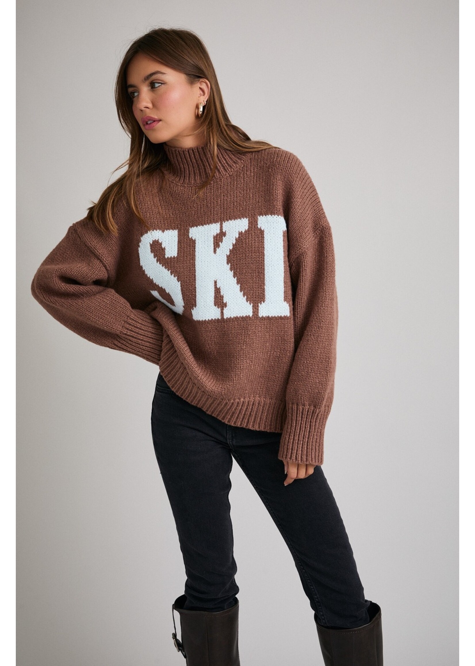 Le Lis High Neck Oversized Sweater Top - SWT2543