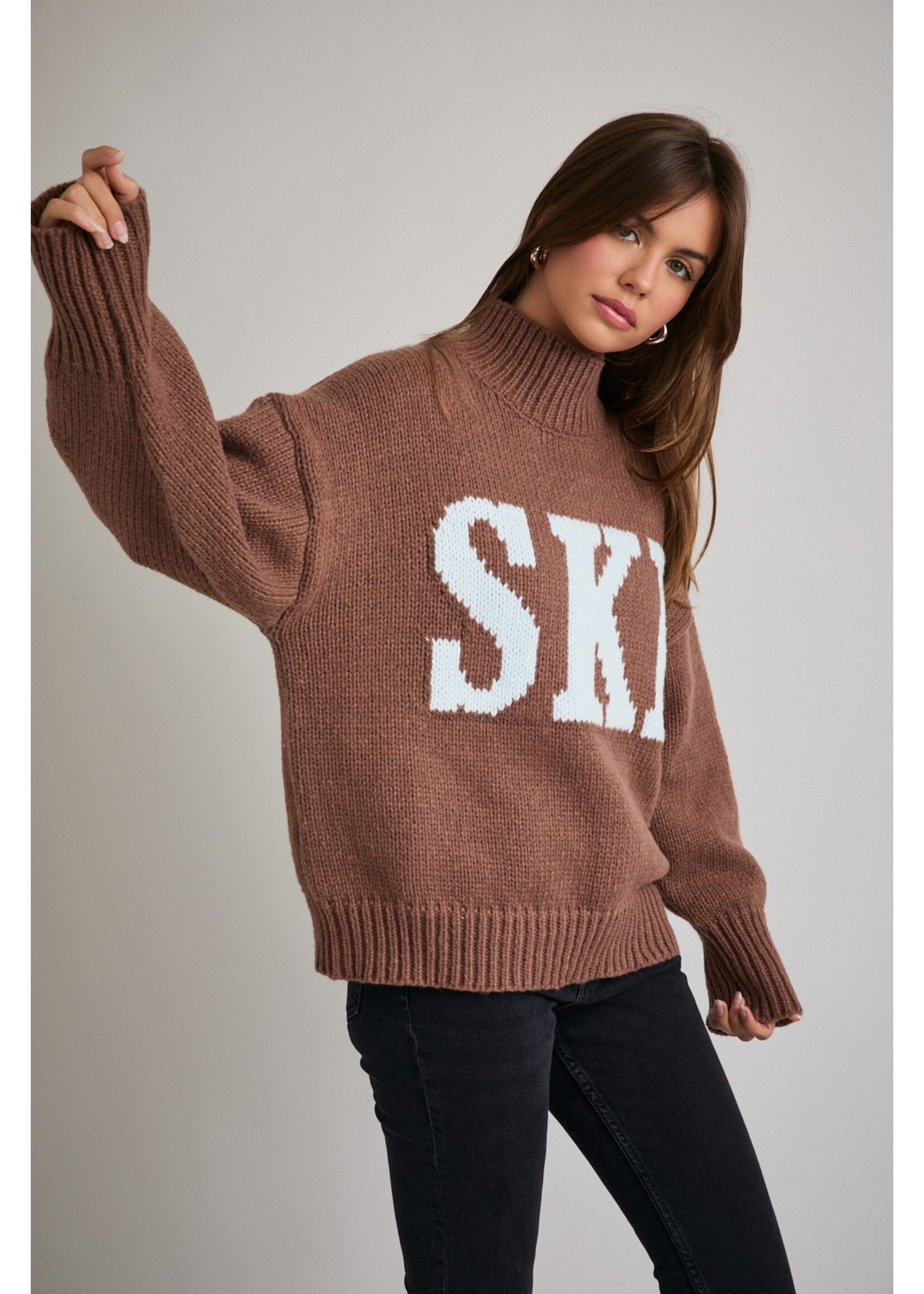 Le Lis High Neck Oversized Sweater Top - SWT2543