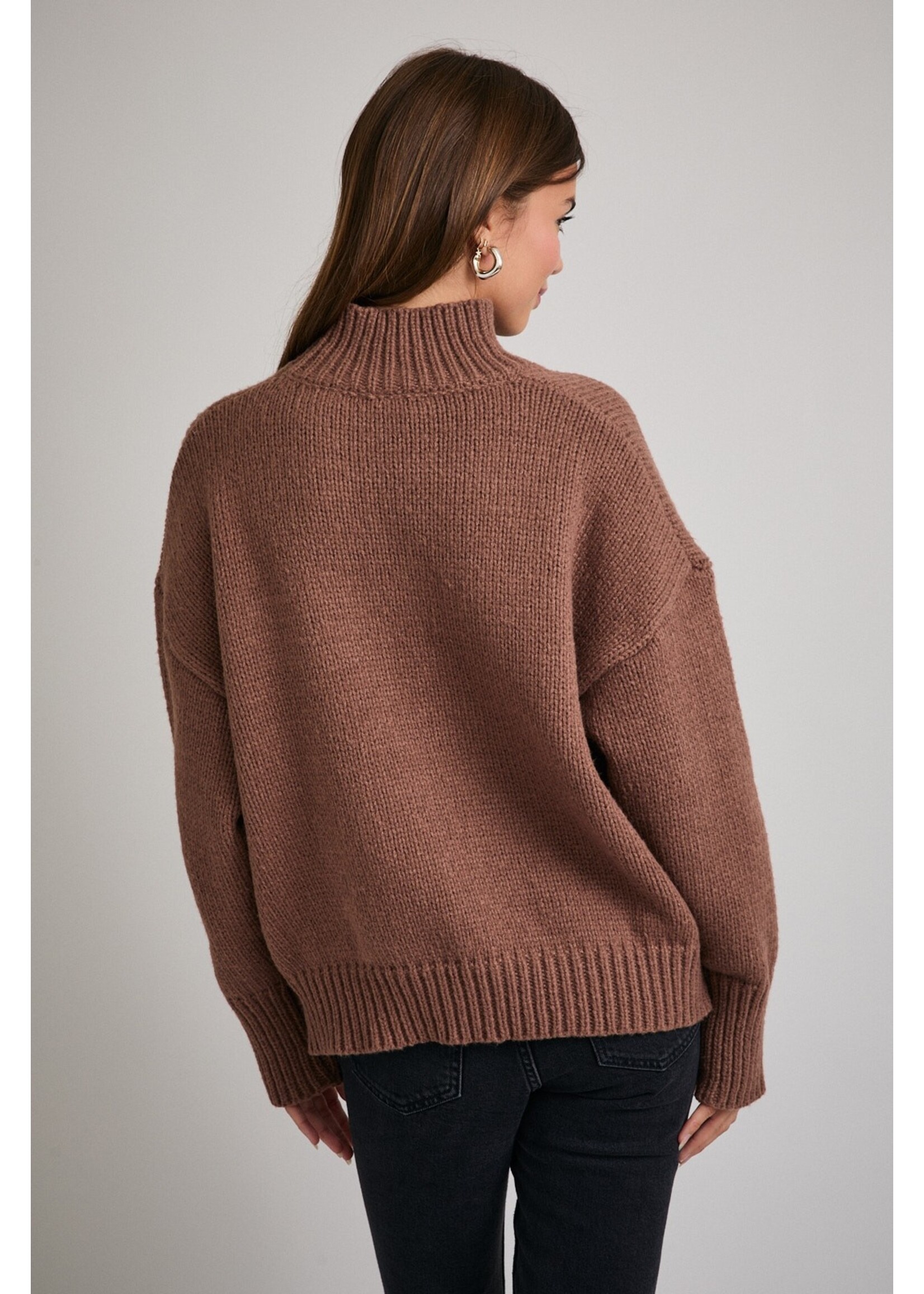 Le Lis High Neck Oversized Sweater Top - SWT2543