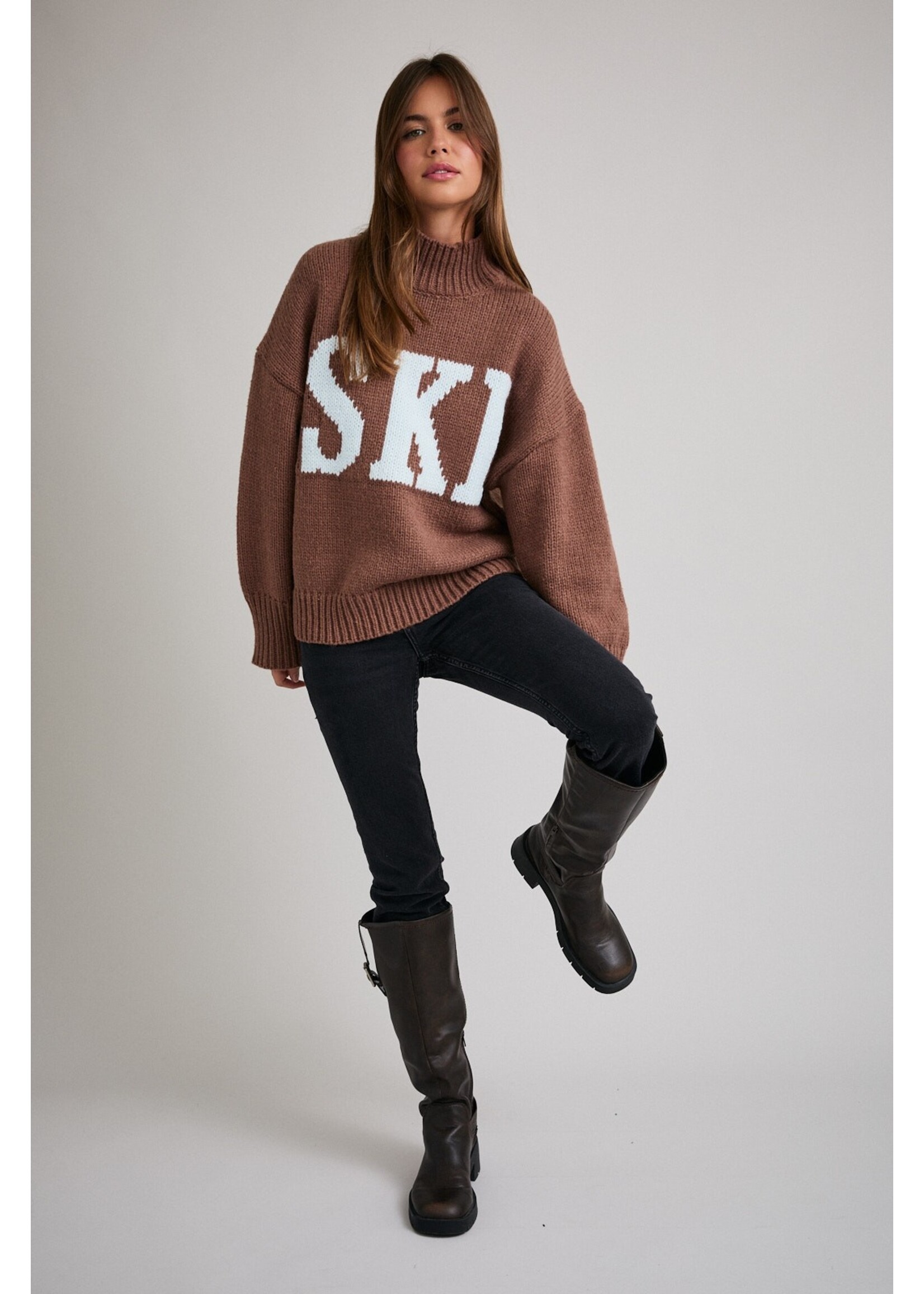 Le Lis High Neck Oversized Sweater Top - SWT2543
