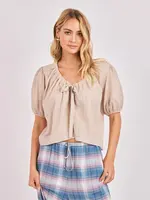 Sadie & Sage Day's End Front Tie Blouse - AH4121