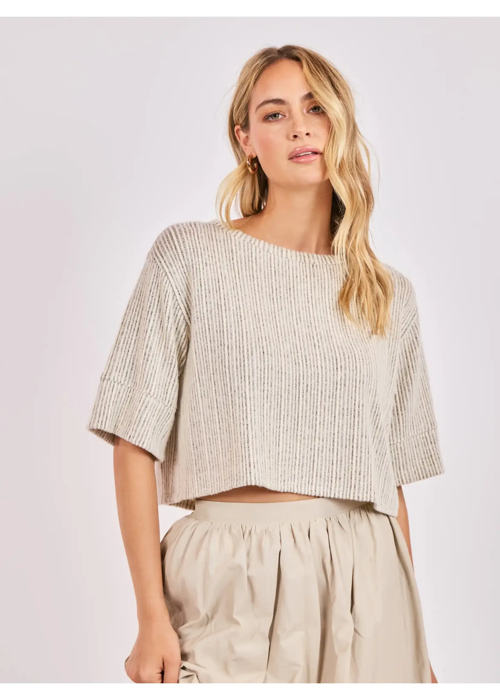 Sadie & Sage Arden Stripe Boxy Crop TShirt - AH4230