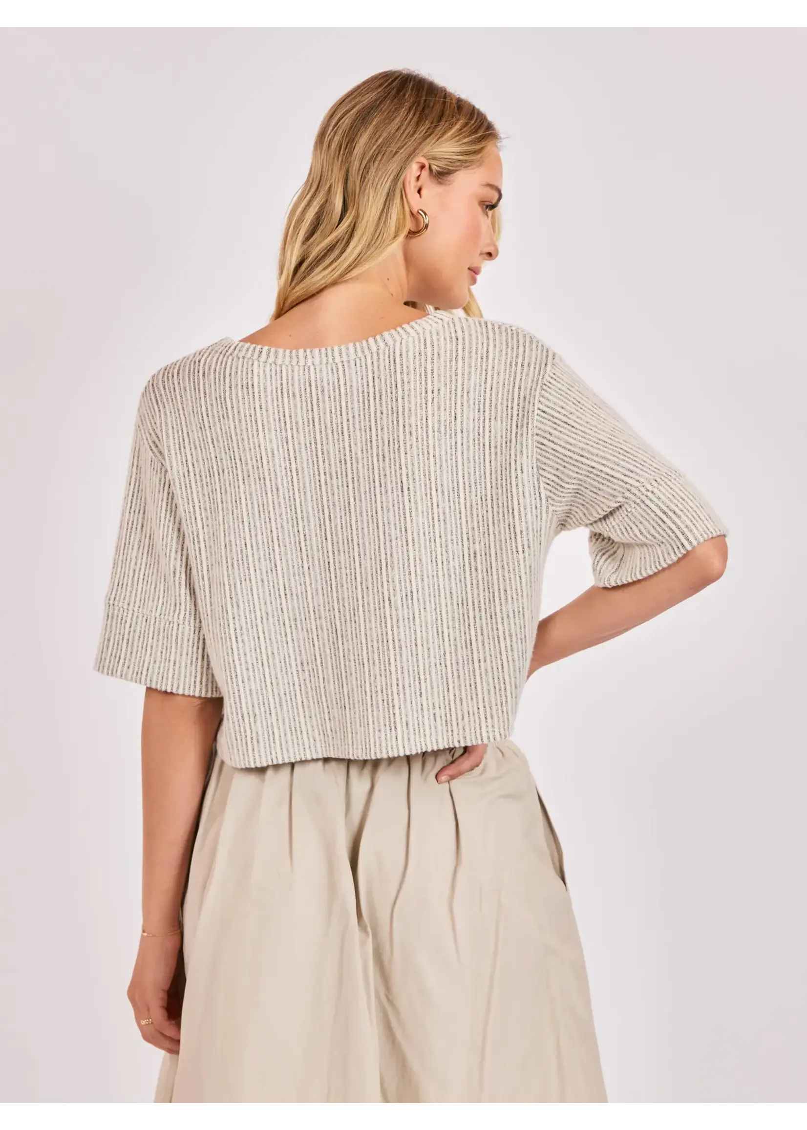 Sadie & Sage Arden Stripe Boxy Crop TShirt - AH4230