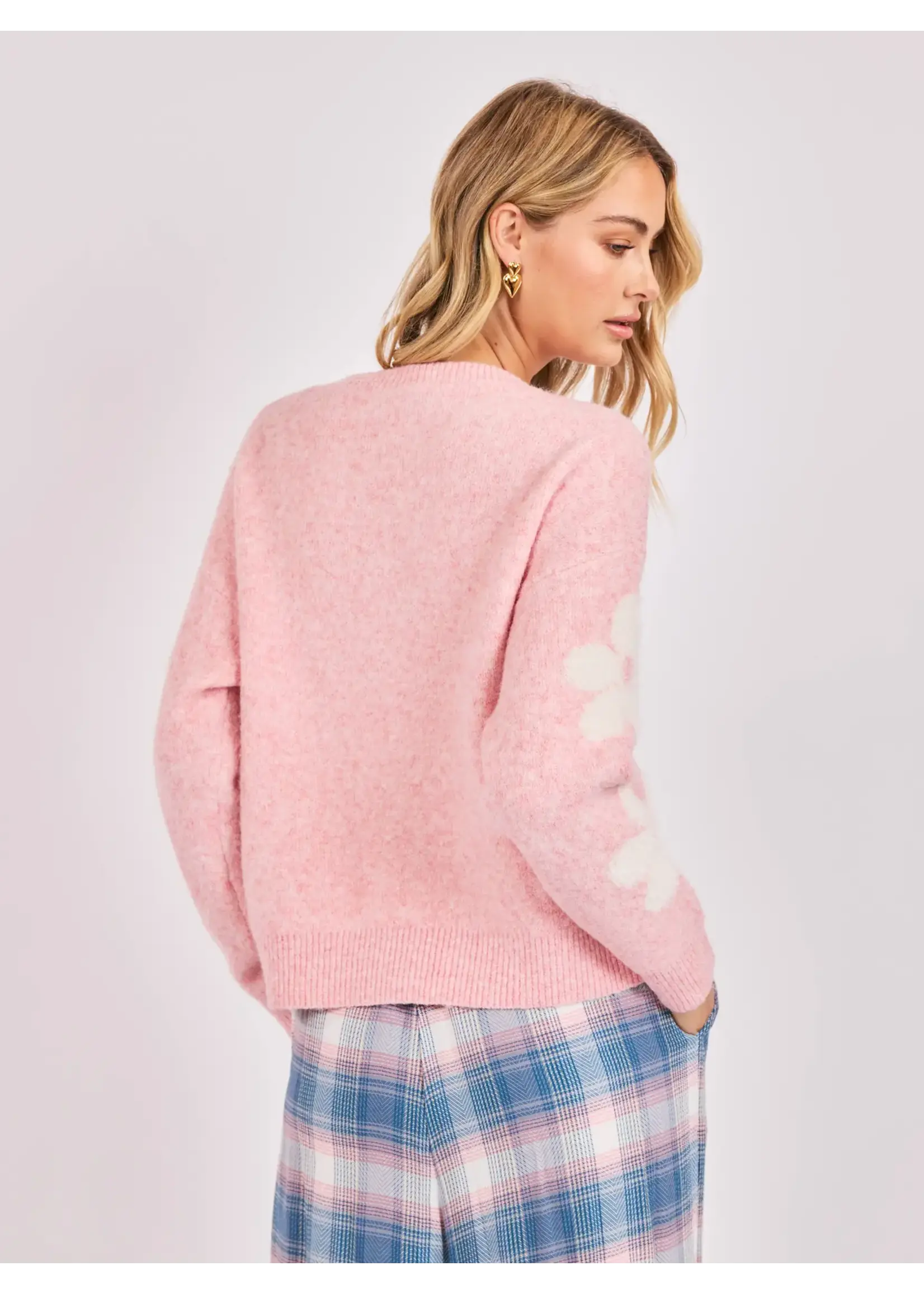 Sadie & Sage Flower Mama Pearl Embellished Sweater - AH4439