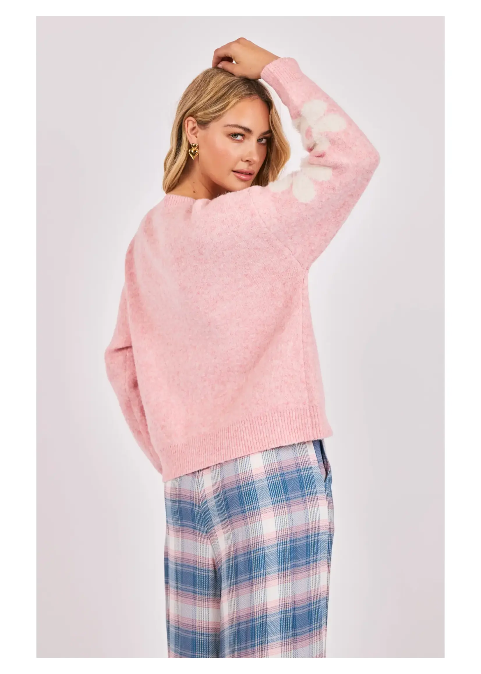 Sadie & Sage Flower Mama Pearl Embellished Sweater - AH4439