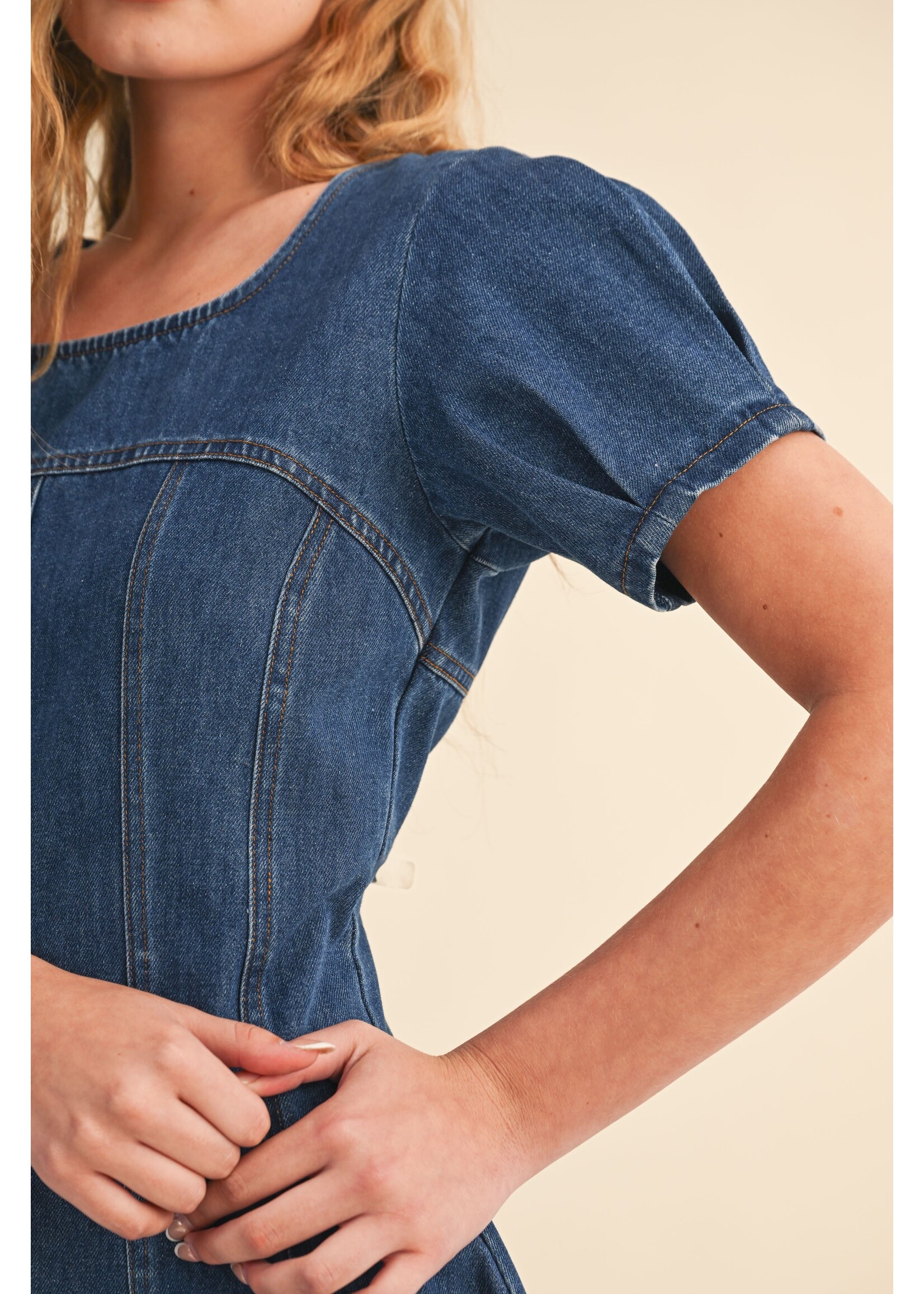 Klesis Denim Short Slv Dress - ID9562