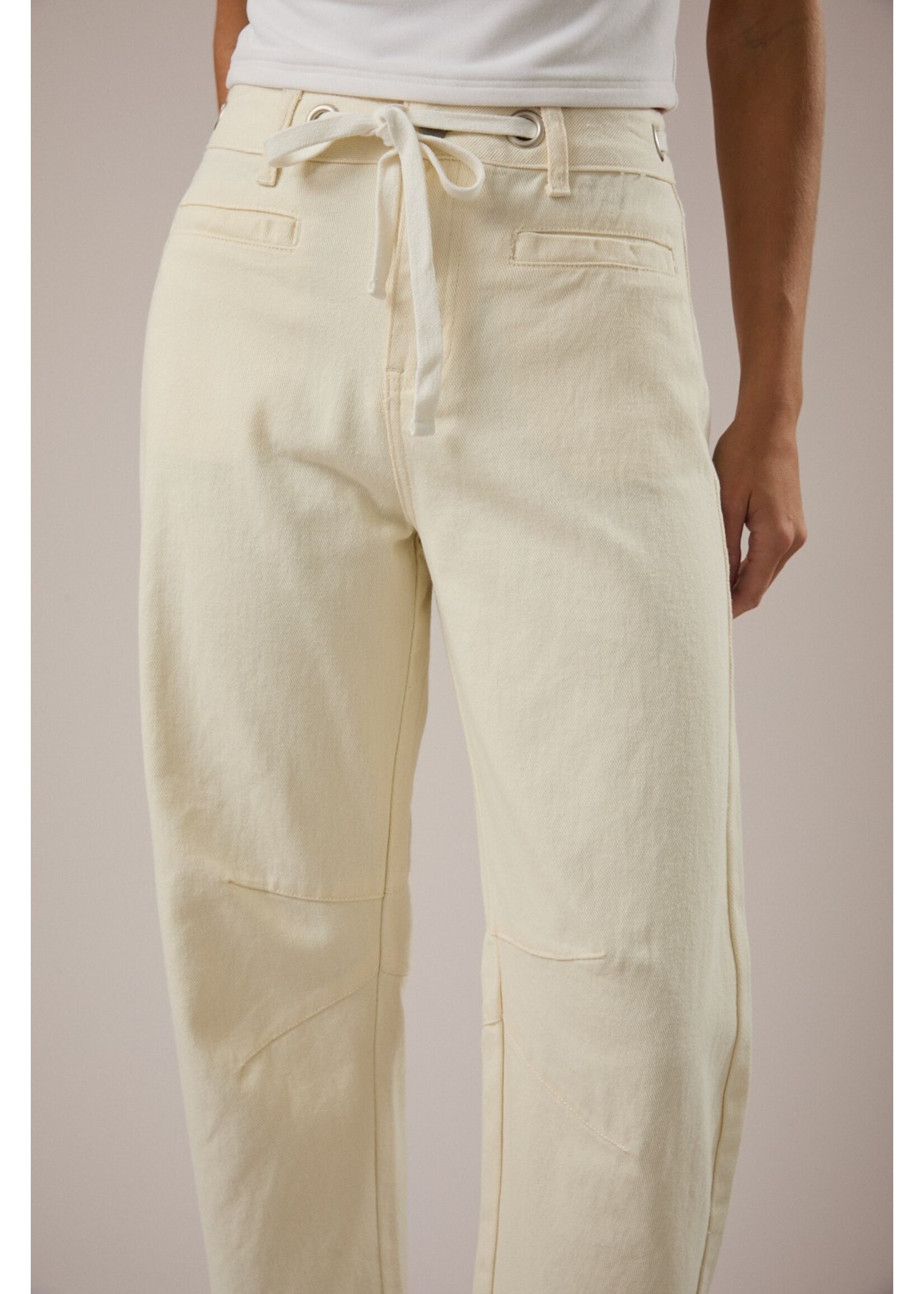 Le Lis High-Rise Eyelet Detail Barrel Jeans - BP1356-2