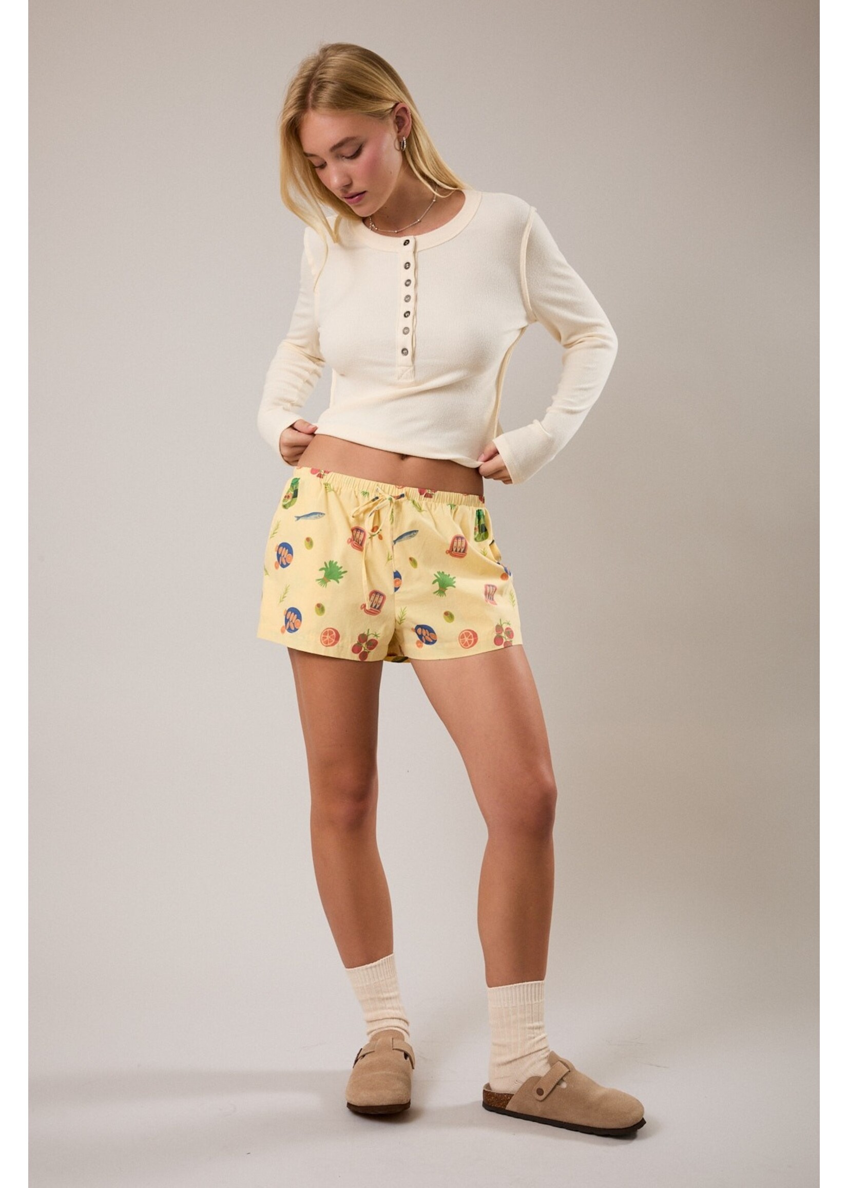 Le Lis Mid Rise Spaghetti Strap Pajama Shorts -  IP6258